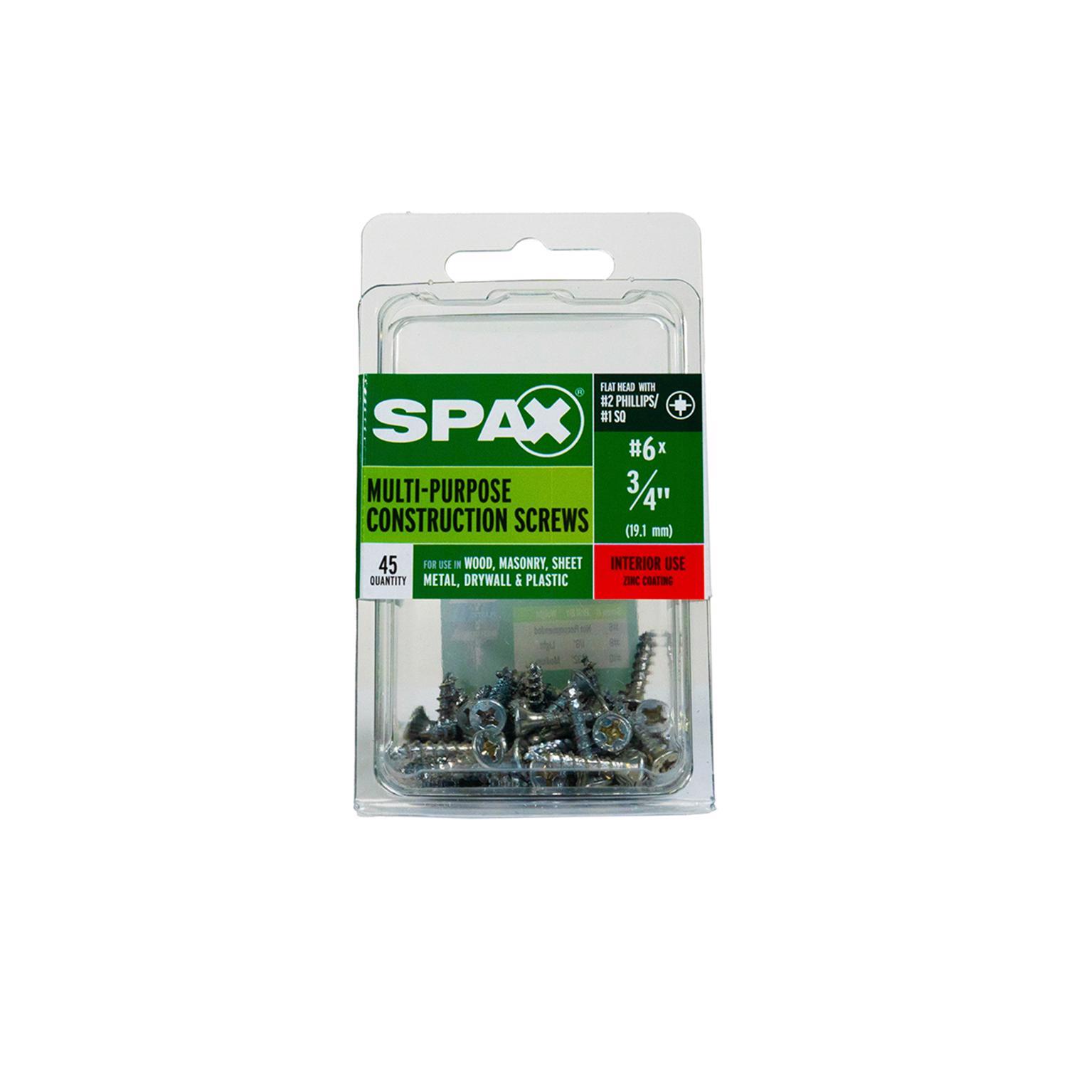 SPAX Multi-Material No. 6 Label X 3/4 in. L Unidrive Flat Head Serrated Construction Screws