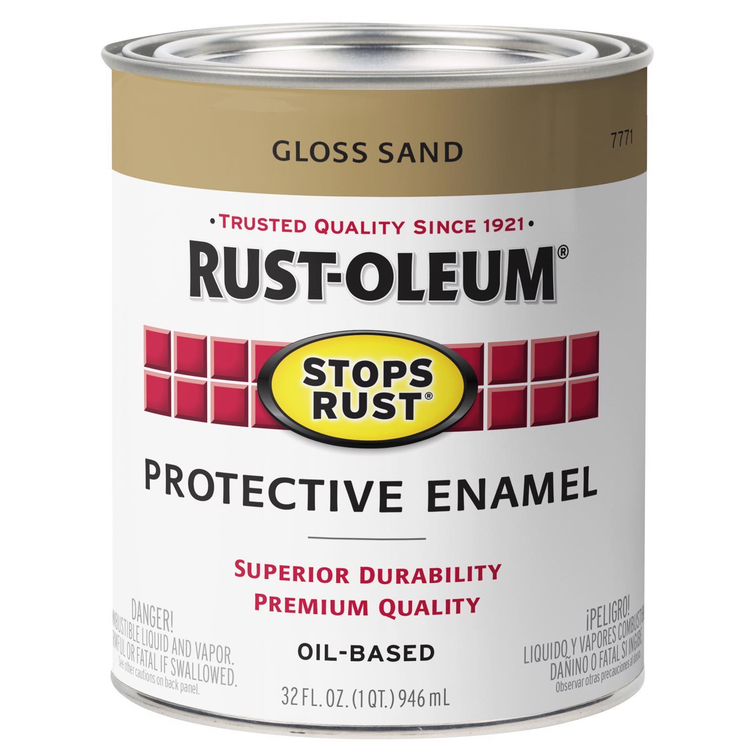 Rust-Oleum Stops Rust Indoor and Outdoor Gloss Sand Oil-Based Protective Paint 1 qt