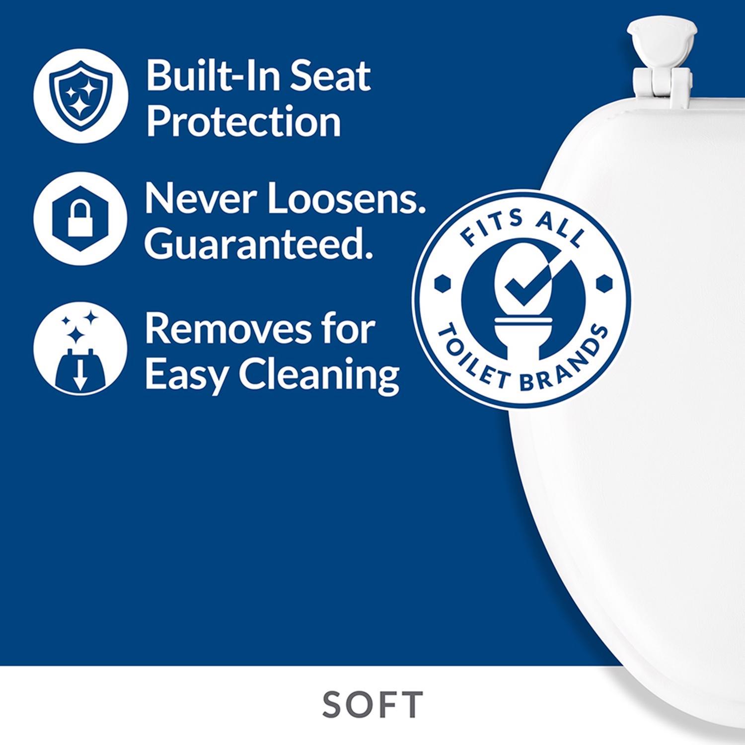 Mayfair by Bemis Eden Elongated White Soft Toilet Seat