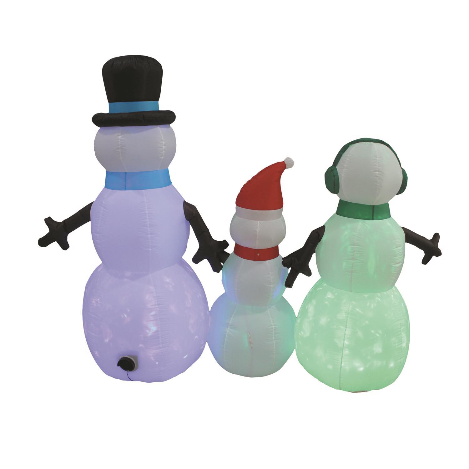 A Holiday Company LED Multi Snowman family 6 ft. Inflatable