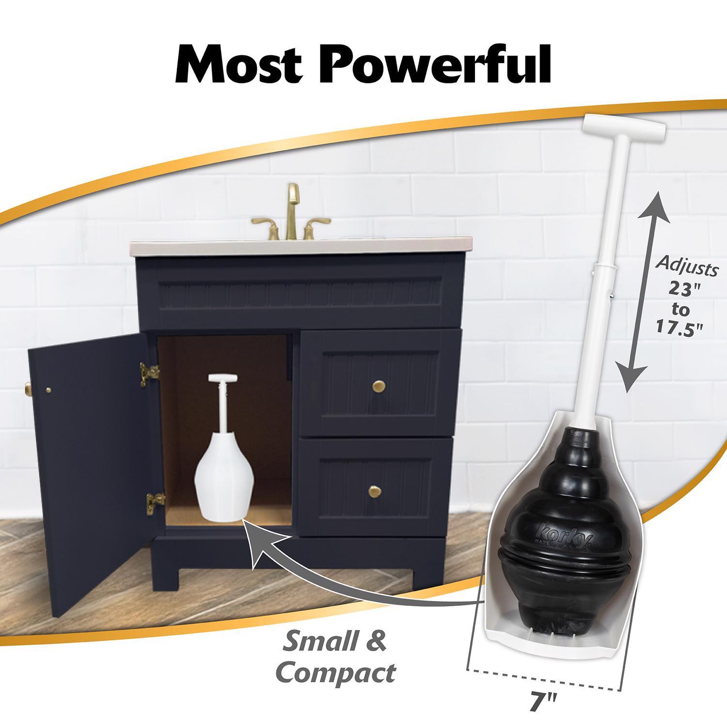 Korky Beehive Max Toilet Plunger with Holder 16 in. L X 6 in. D