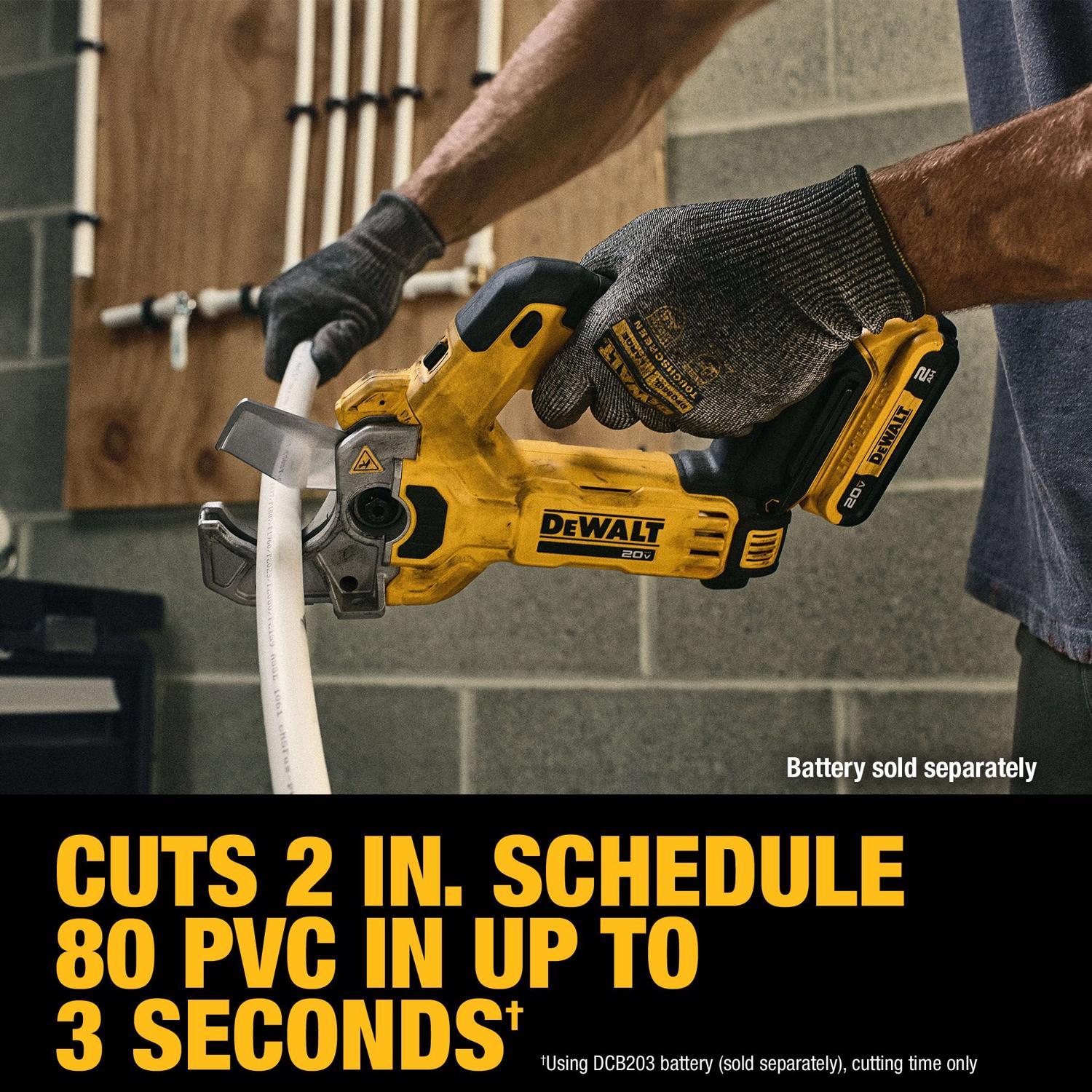 DeWalt 20V MAX XR 2 in. Plastic Pipe and Tubing Cutter Black/Yellow 1 pc