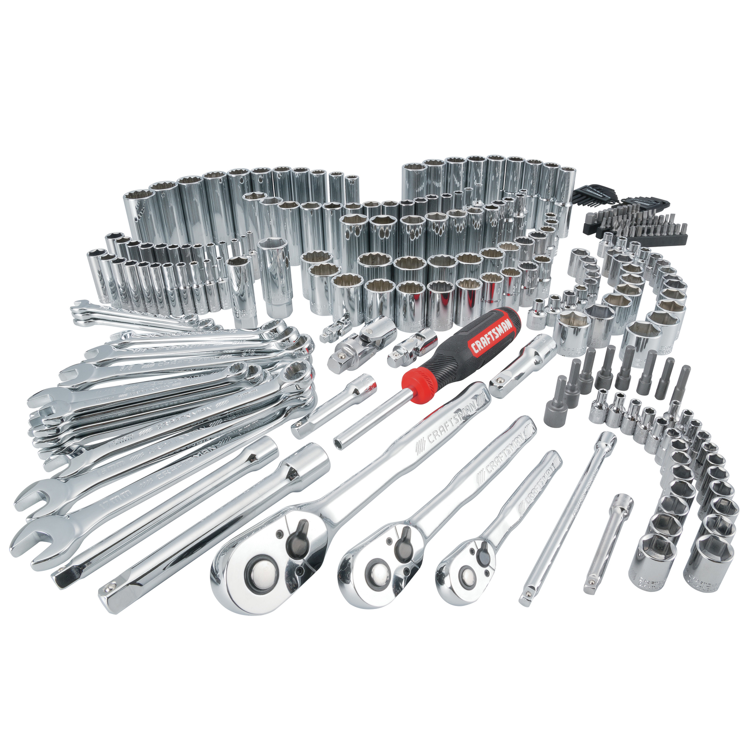 Craftsman 1/4, 3/8 and 1/2 in. drive Metric and SAE 6 and 12 Point Mechanic's Tool Set 308 pc