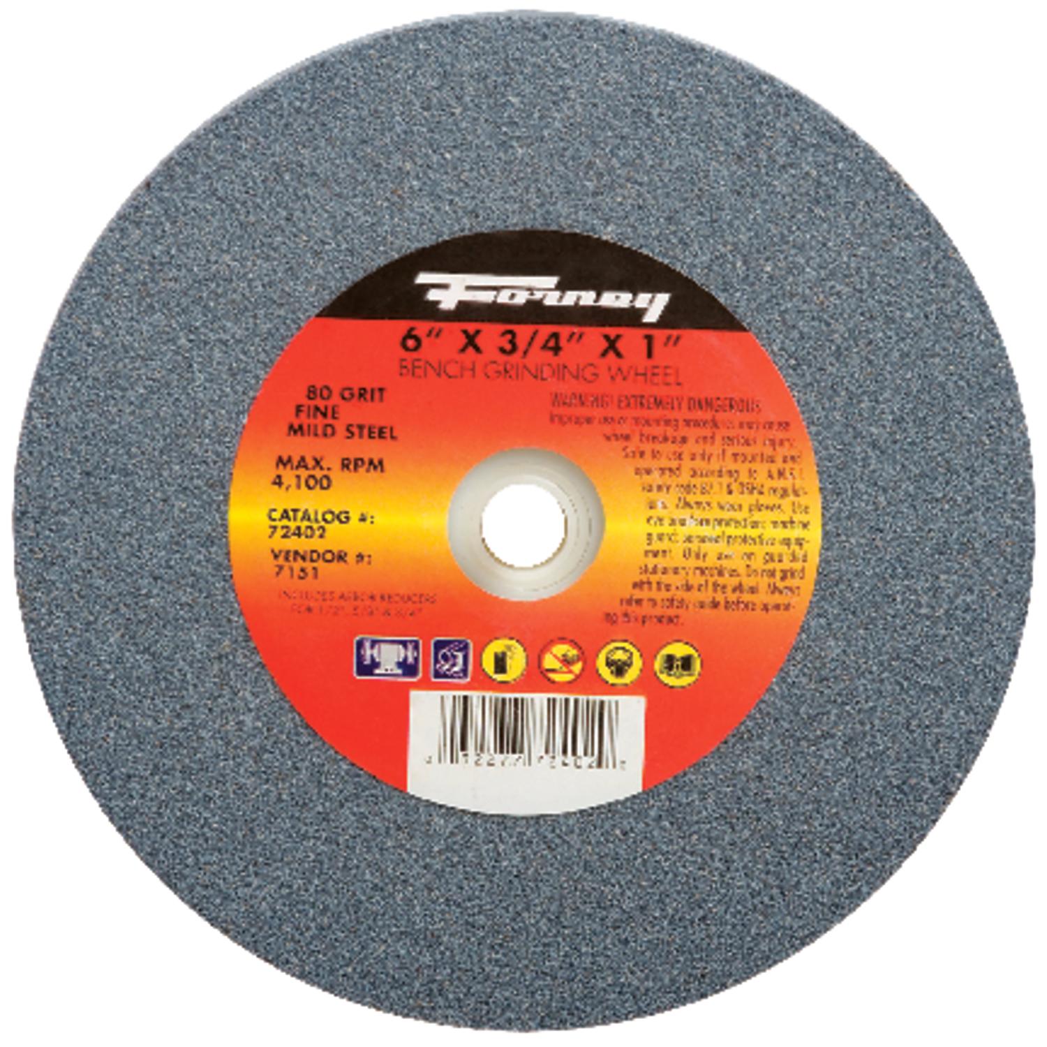Forney 6 in. D X 1 in. in. Bench Grinding Wheel