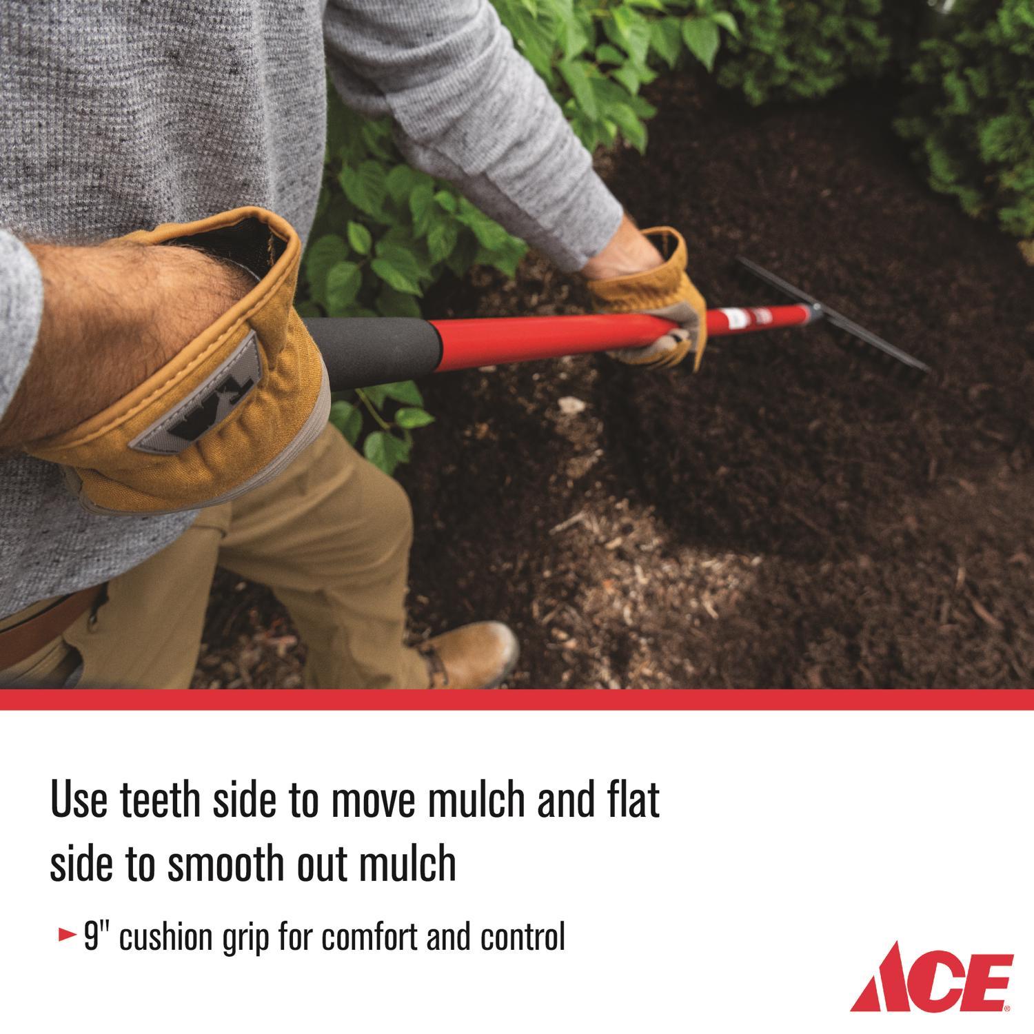 Ace 57 in. 16 Tine Steel Bow Rake Fiberglass Handle