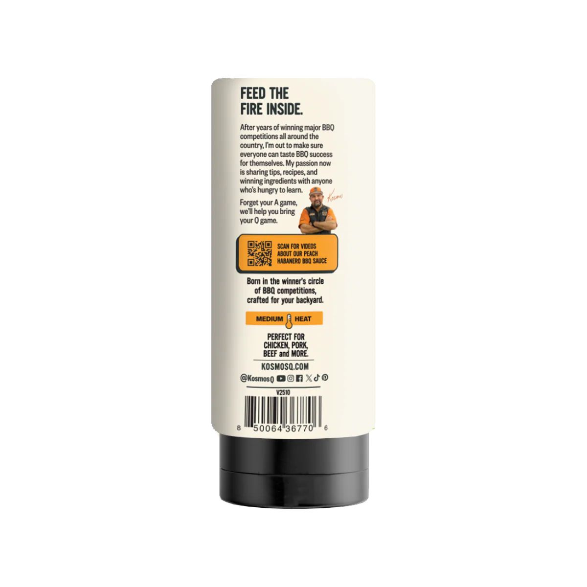 Kosmos Q Peach Habanero BBQ Sauce 21 oz.