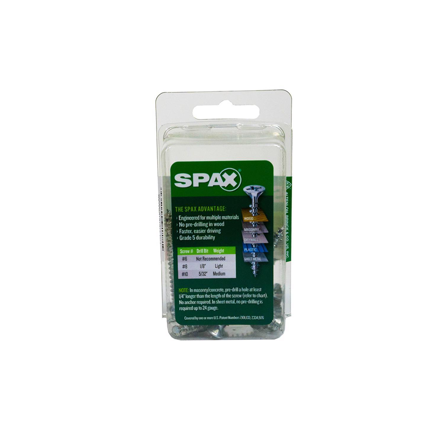 SPAX Multi-Material No. 8 Label X 2 in. L Unidrive Flat Head Serrated Construction Screws