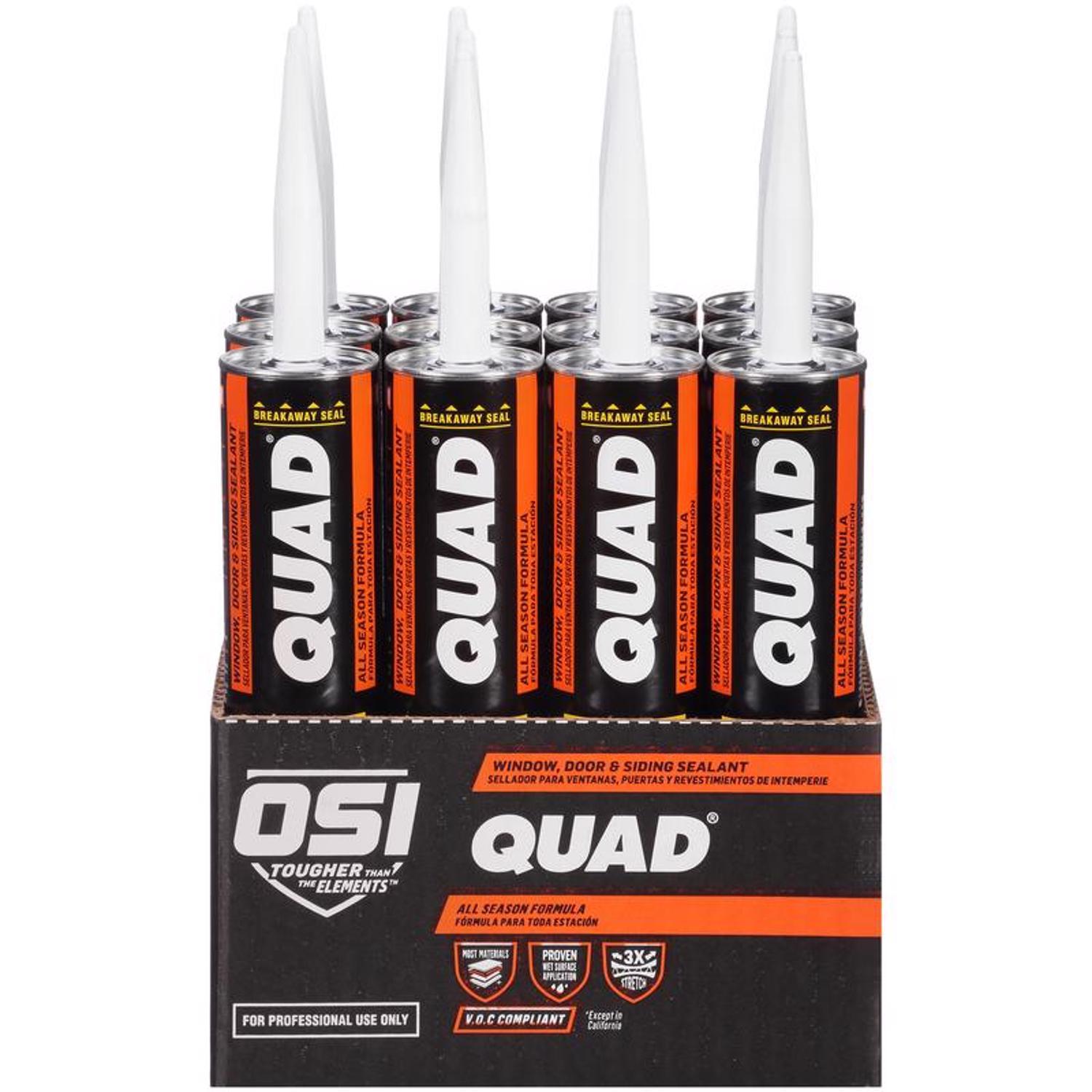 OSI Quad Gray Elastomeric Polymers Door/Siding/ Window Sealant 10 oz