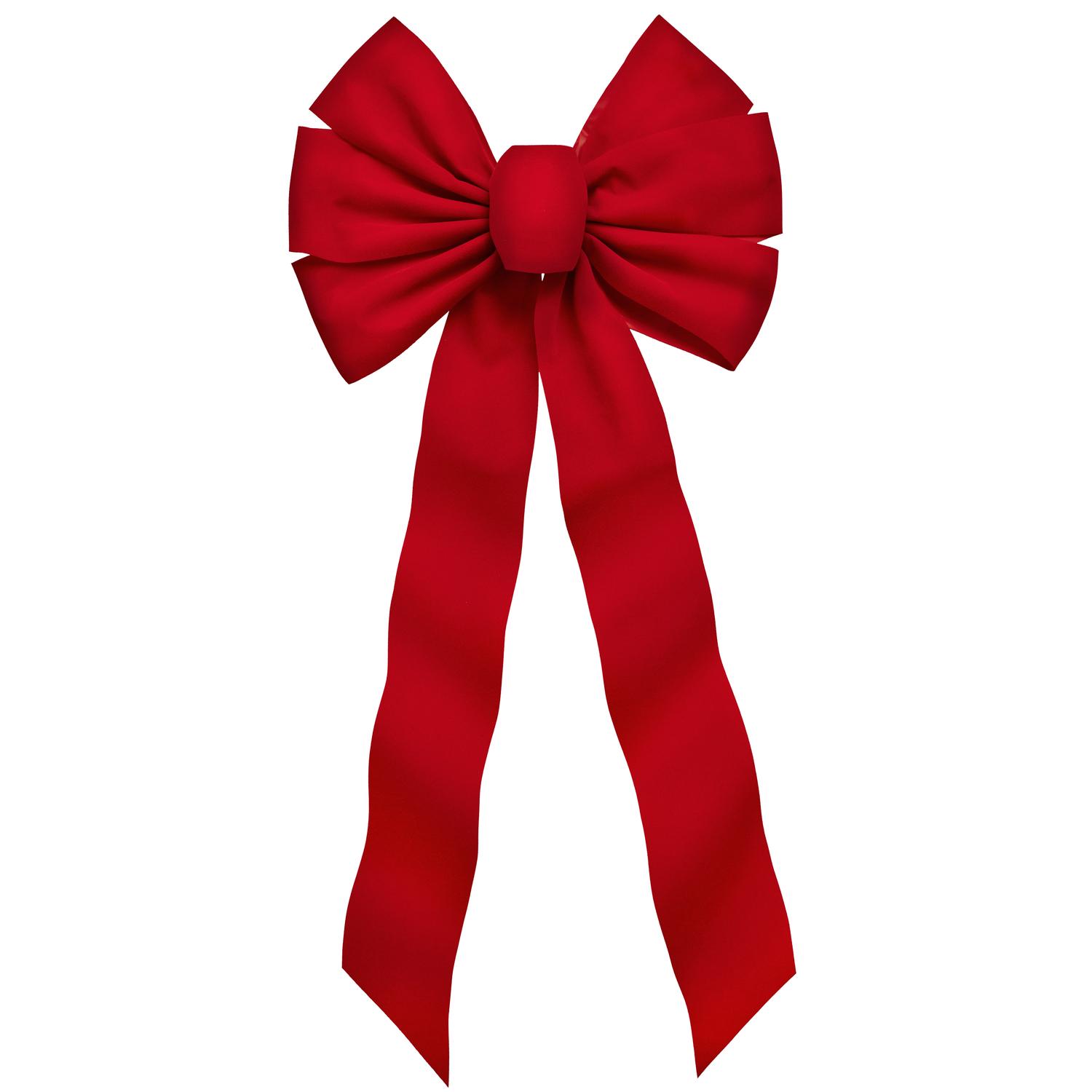 Holiday Trims Red 6 Loop Christmas Bow 12 in.