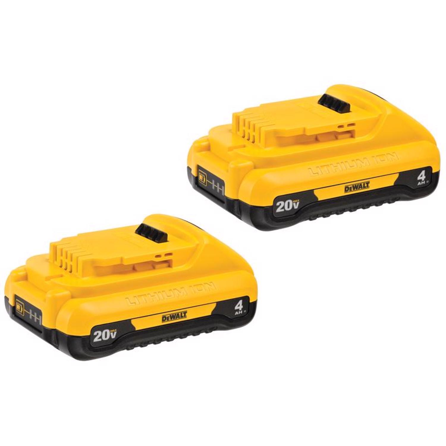 DeWalt 20V MAX DCB240-2 4 Ah Lithium-Ion Compact Battery Combo Pack 2 Pieces