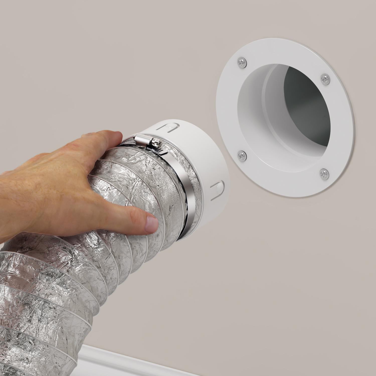 Deflect-O EZ Dock 4 in. D White Plastic Dryer Clean Out Connector