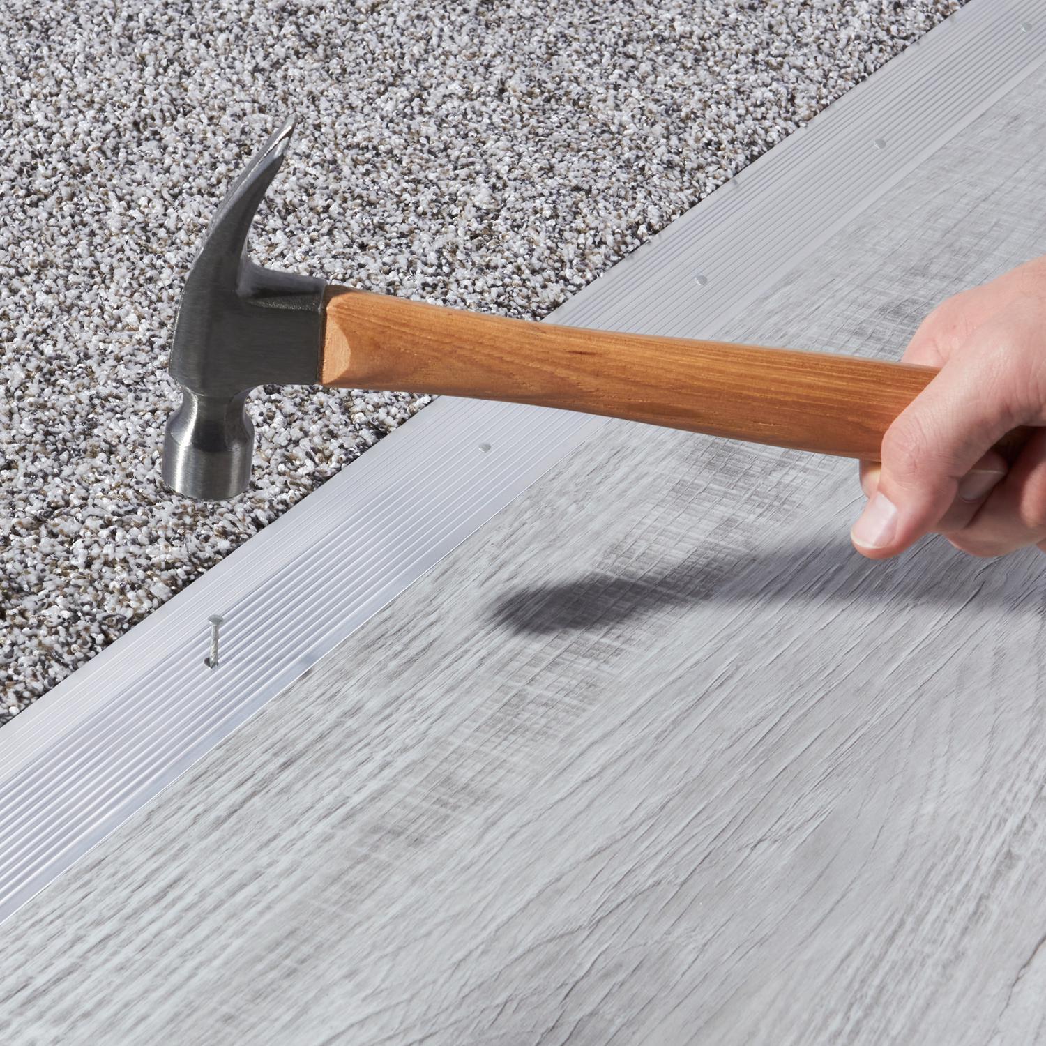 M-D Building Products 0.375 in. H X 2 in. W X 72 in. L Prefinished Silver Aluminum Carpet Trim
