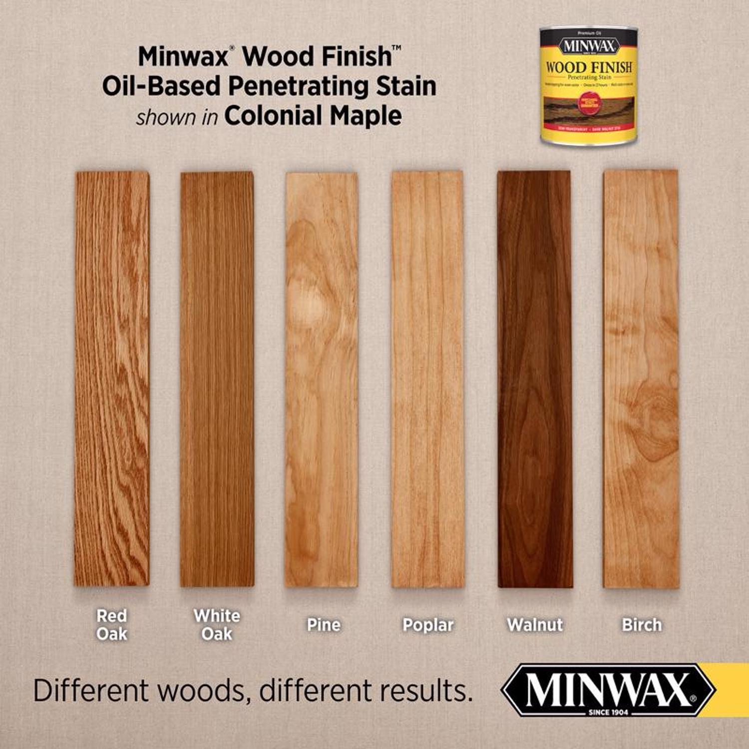 Minwax Wood Finish Semi-Transparent Colonial Maple Oil-Based Penetrating Wood Stain 1 qt