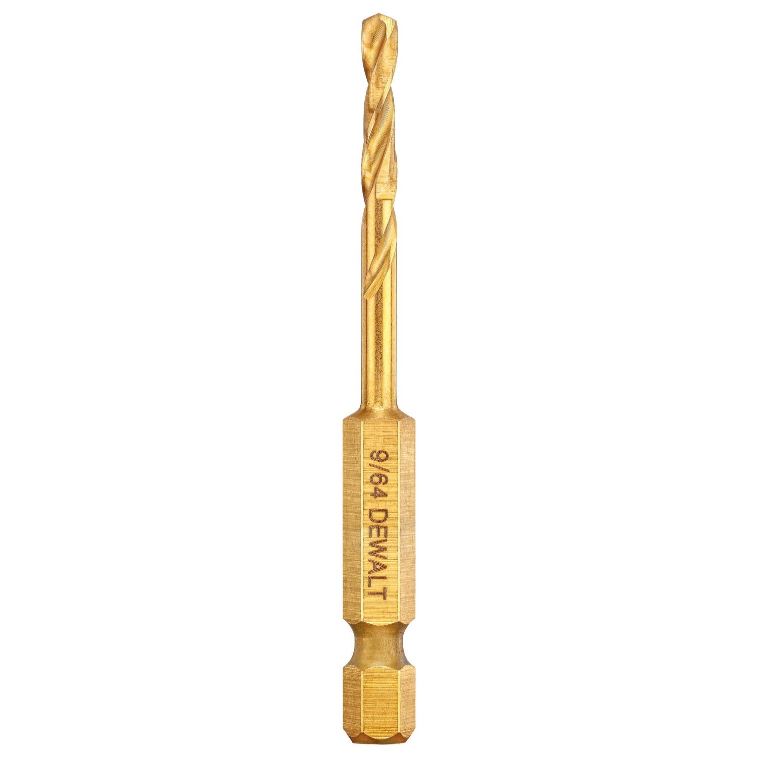 DEWALT Impact Ready 9/64 in. X 2-45/64 in. L High Speed Steel Drill Bit Quick-Change Hex Shank 1 pc