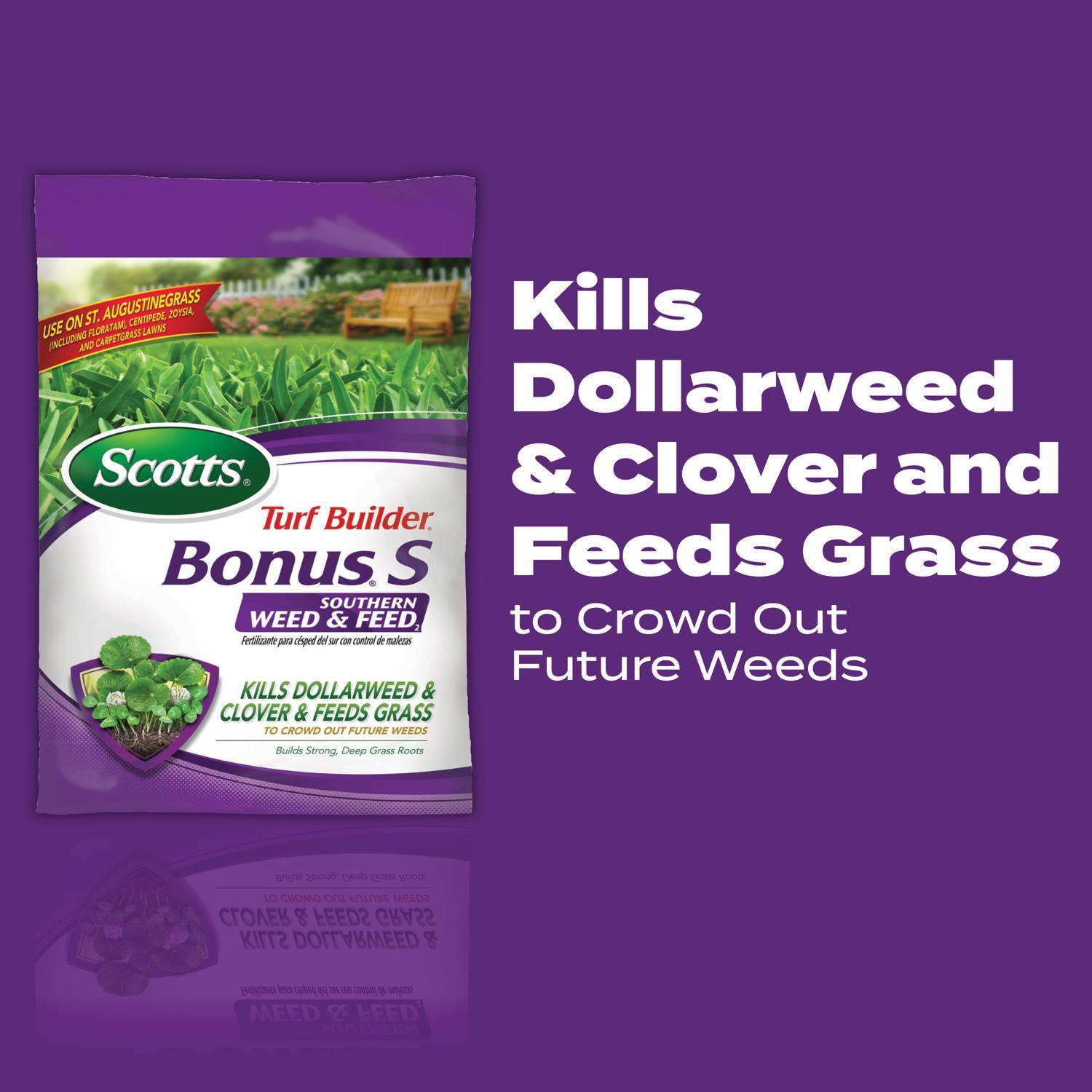 Scotts Turf Builder Bonus S Weed & Feed Southern Lawn Food For Multiple Grass Types 10000 Sq Ft