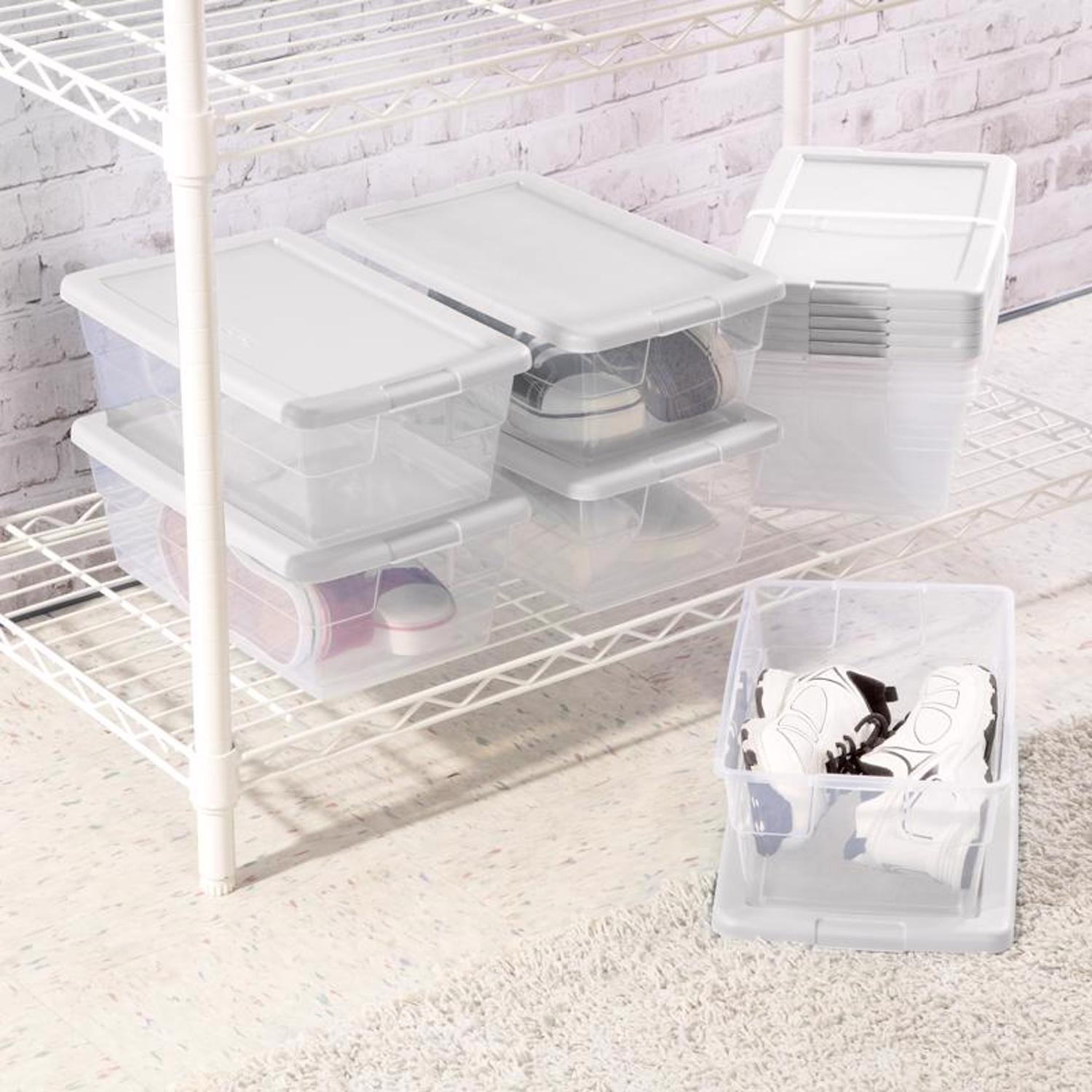 Sterilite 6 qt Clear Storage Box 4.875 in. H X 8.25 in. W X 13.625 in. D Stackable