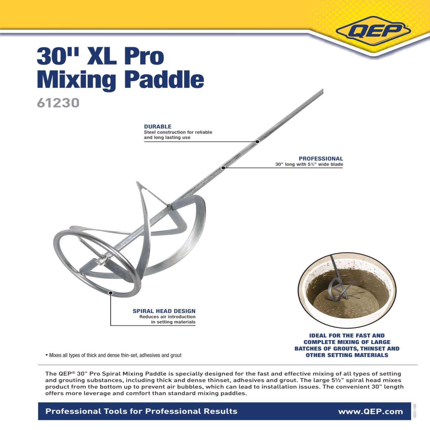QEP 30 in. H X 5.5 in. W Steel Grout Mixing Paddle 1 pk