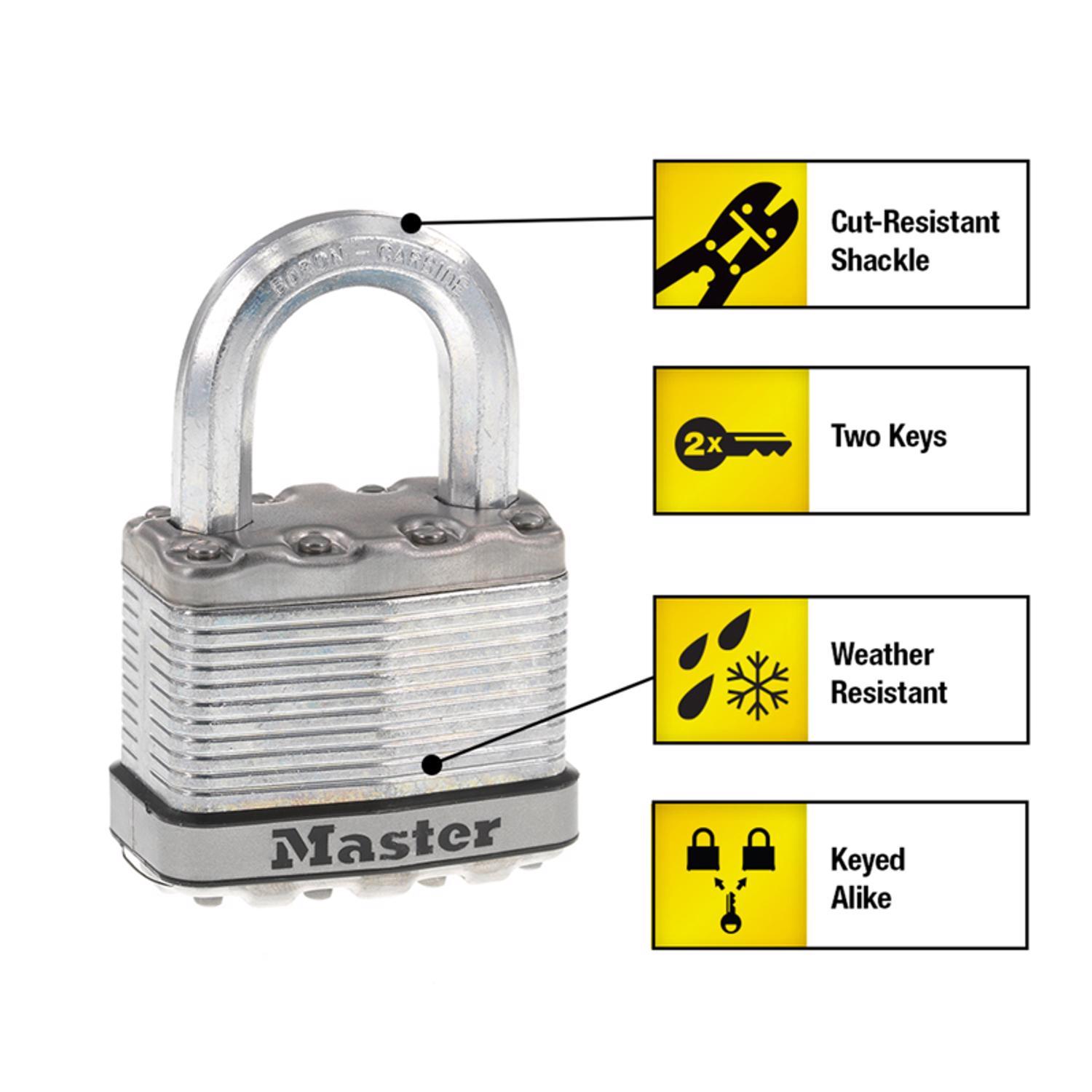 Master Lock Magnum 3-3/32 in. H X 1-13/64 in. W X 2 in. L Steel Ball Bearing Locking Weather-Resista