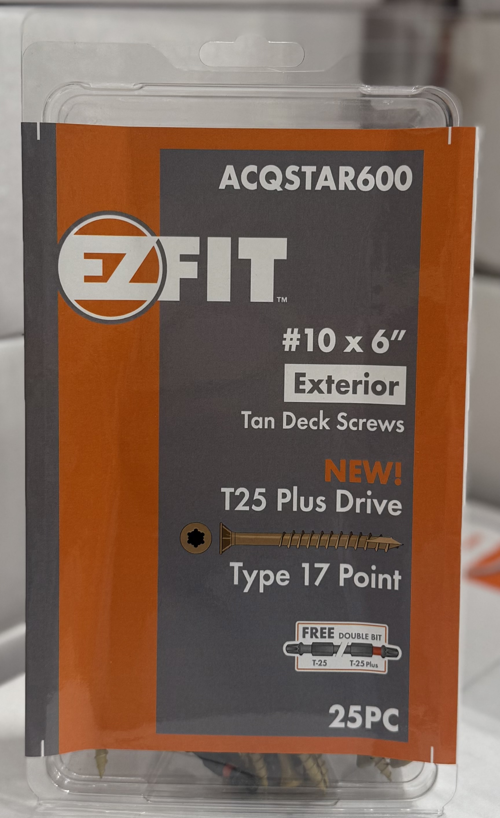 EZ Fit Exterior Tan Deck Screw  #10 x 6 in. T25 Plus Drive