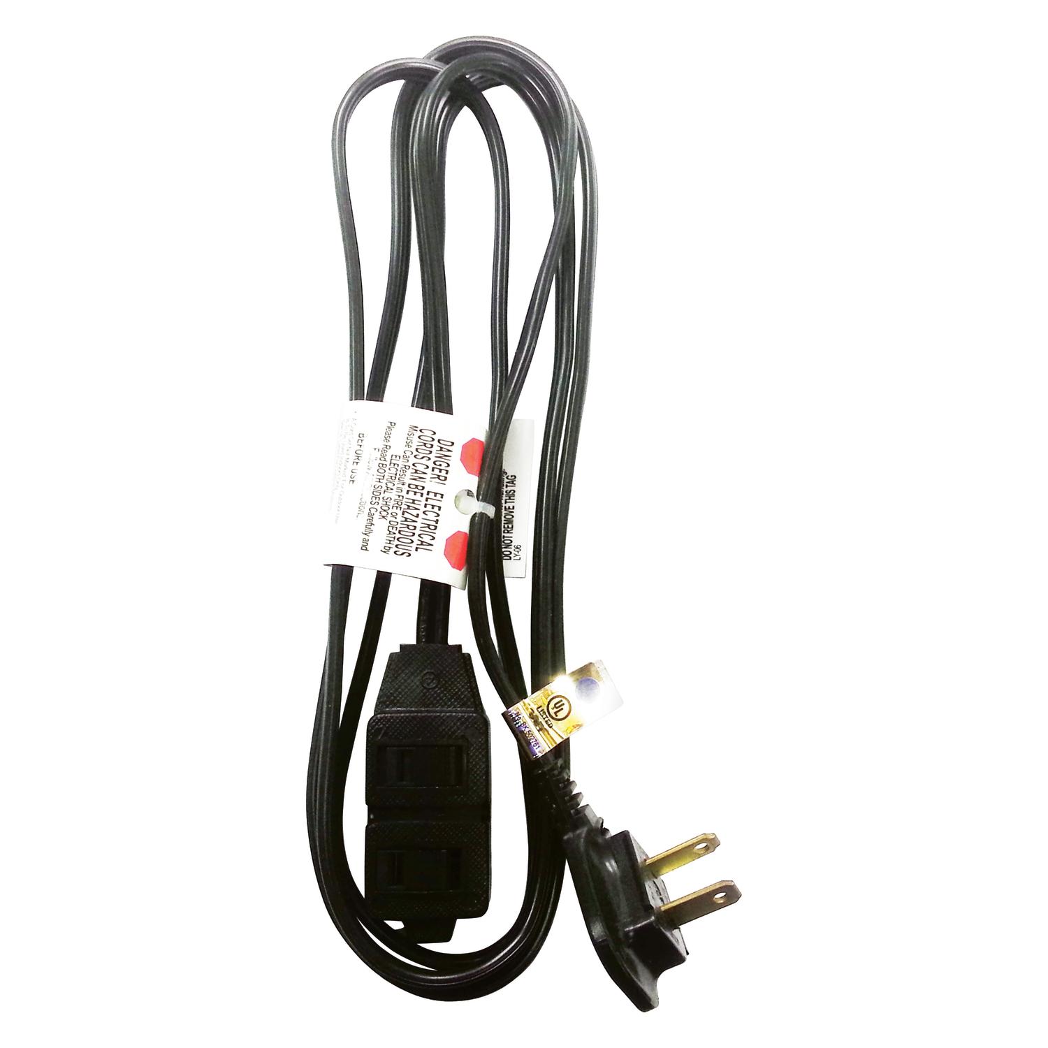 Ace Indoor 6 ft. L Black Extension Cord 16/2 SPT-2