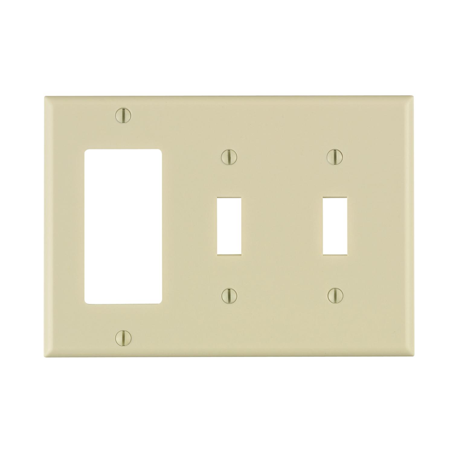 Leviton Light Almond 3 gang Thermoset Plastic Decorator/Toggle Wall Plate 1 pk