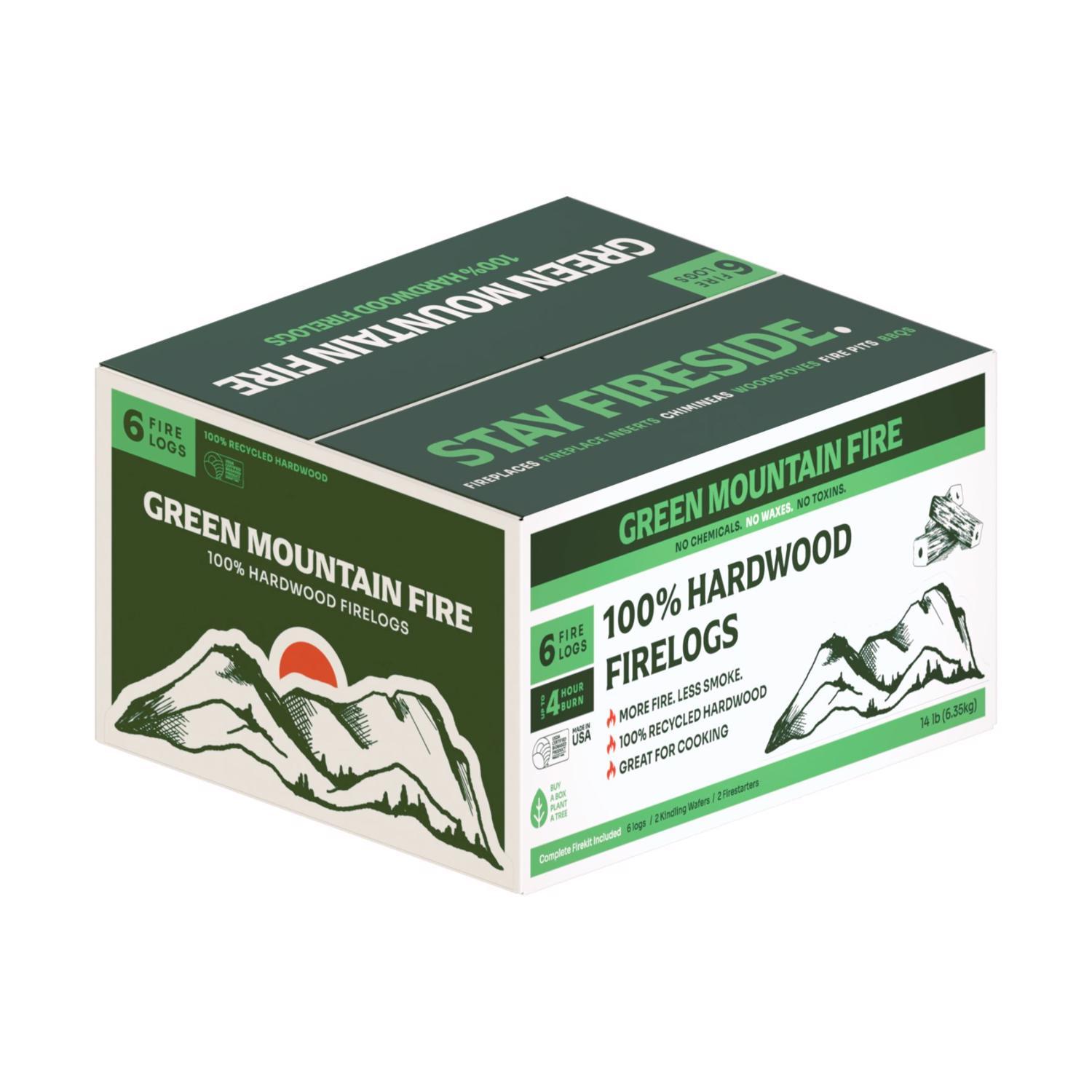 Green Mountain Natural Fire Log 4 hr 6 pk