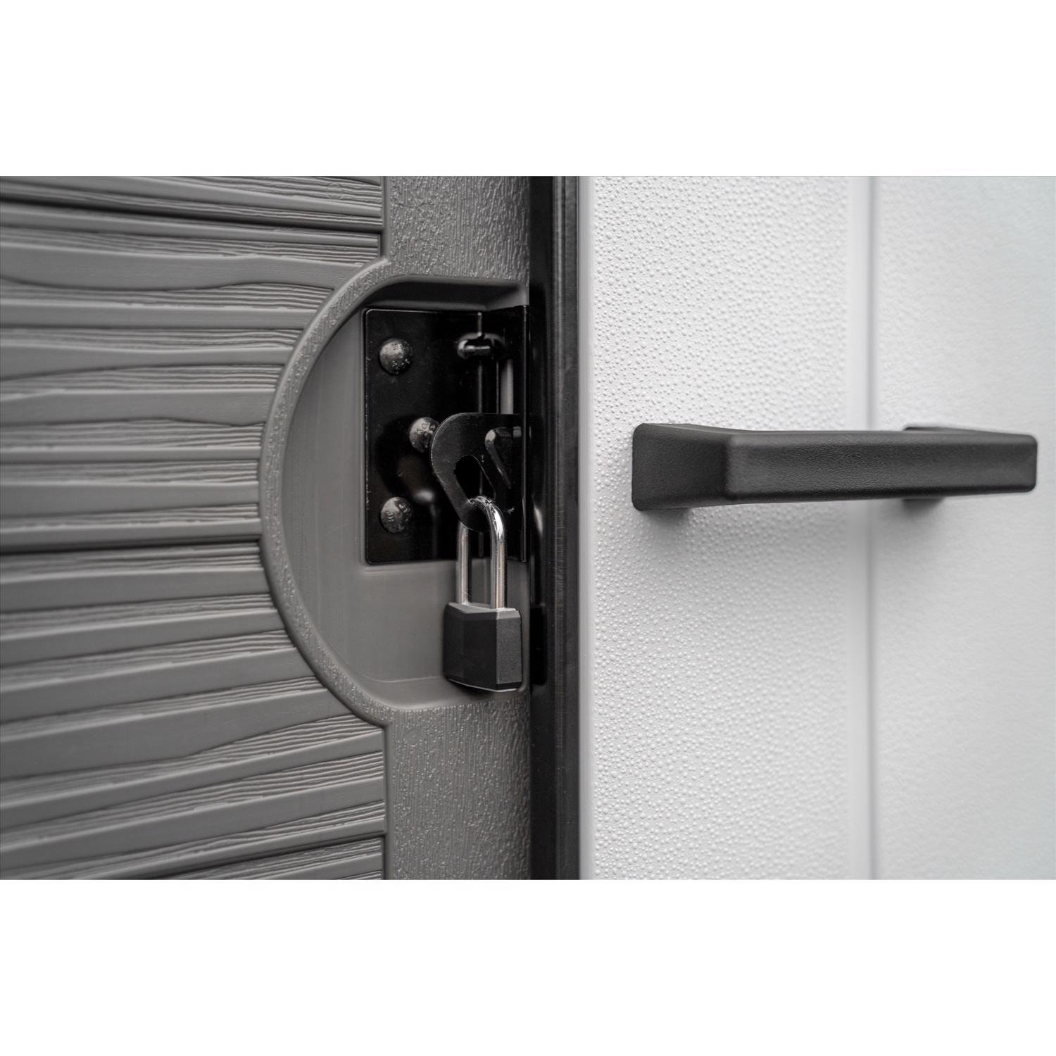 Suncast Modernist Barn Door 10 ft. x 7 ft. Resin Horizontal Barn Storage Shed with Floor Kit