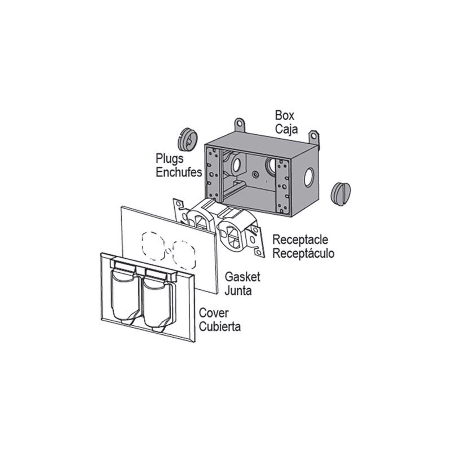 Sigma Engineered Solutions New Work 25.5 cu in Rectangle Metallic 1 gang Weatherproof Box Gray