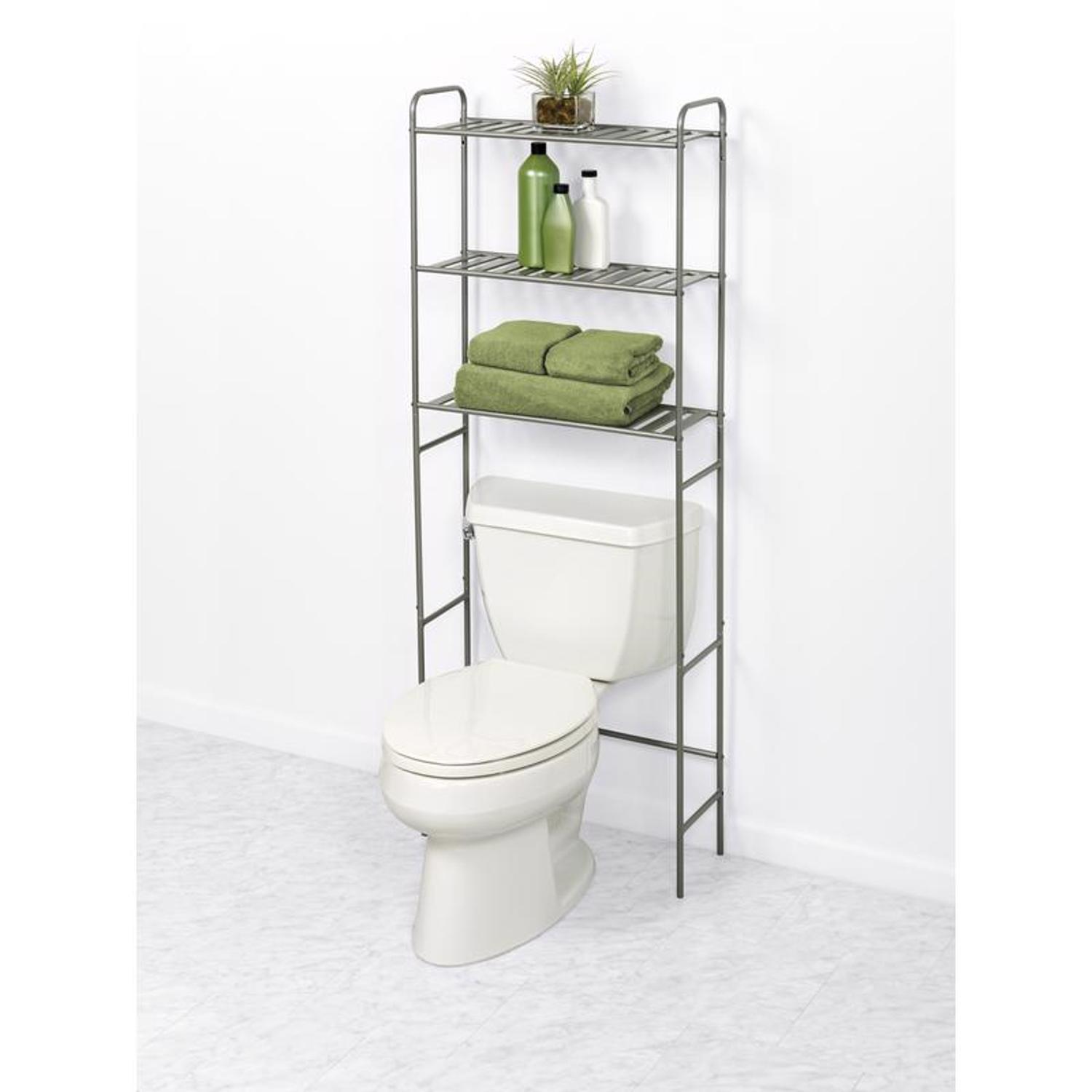 Zenna Home 60.2 in. H X 22.8 in. W X 8-1/2 in. D Silver Metal Spacesaver Shelf