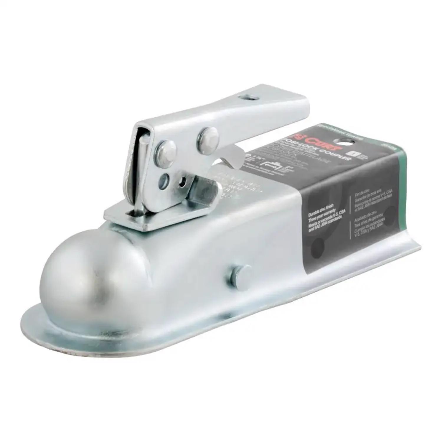 CURT 2000 lb. cap. 2 in. 1.87 in. Straight-Tongue Coupler
