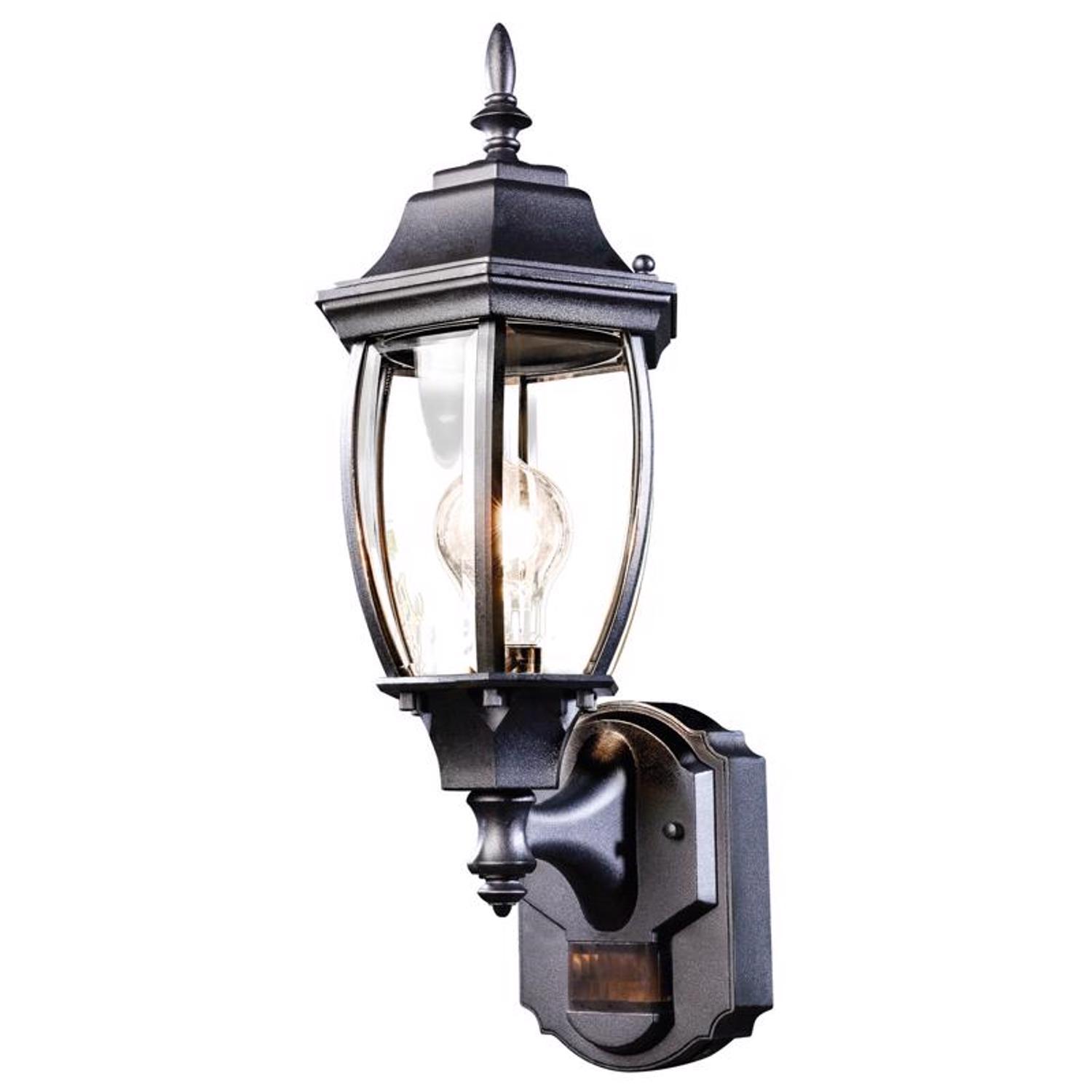 Globe Electric Ashford Matte Black MotionSensing LED Wall Lantern