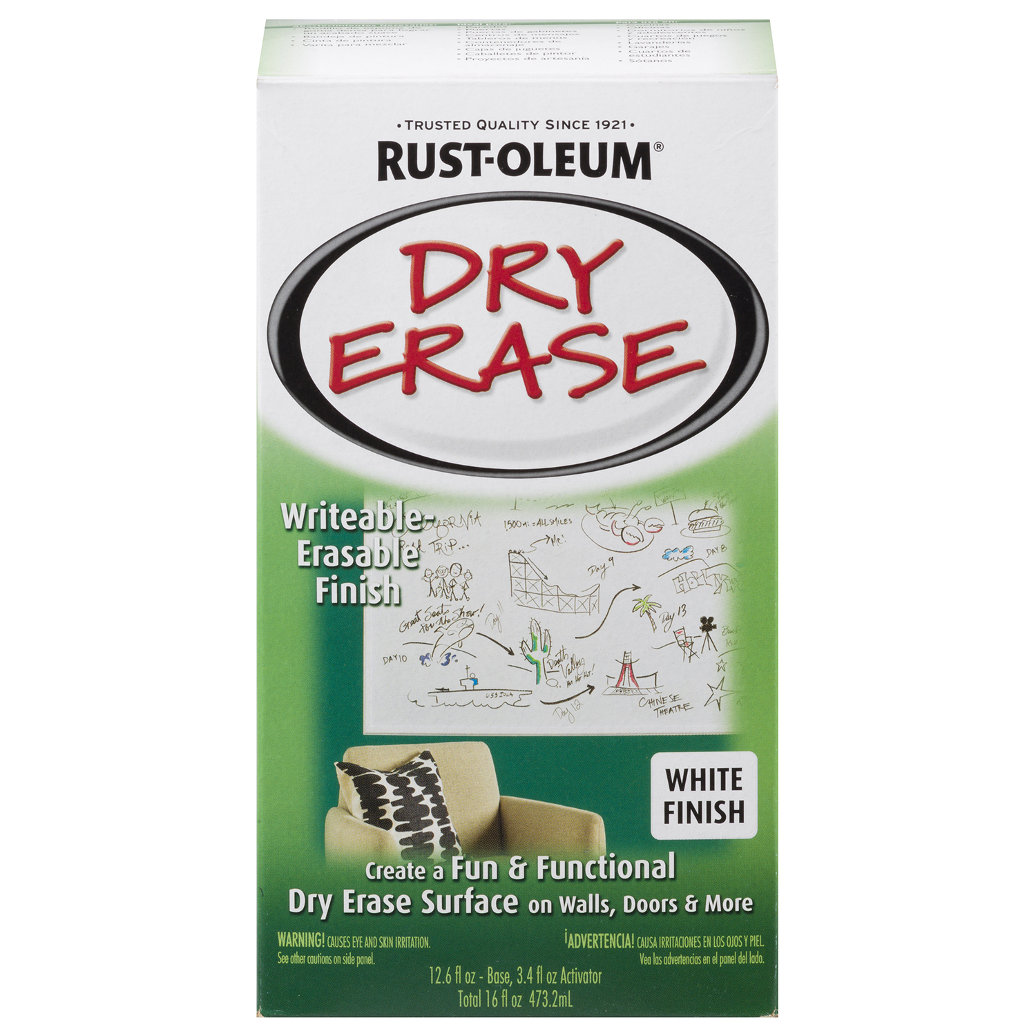 Rust-Oleum Specialty Hi-Gloss White Dry Erase Paint Kit 16 oz