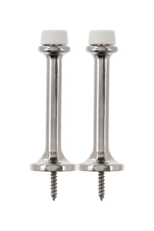 Ace Metal Satin Nickel Silver Rigid Door Stop Mounts to door and wall 1/8 in.