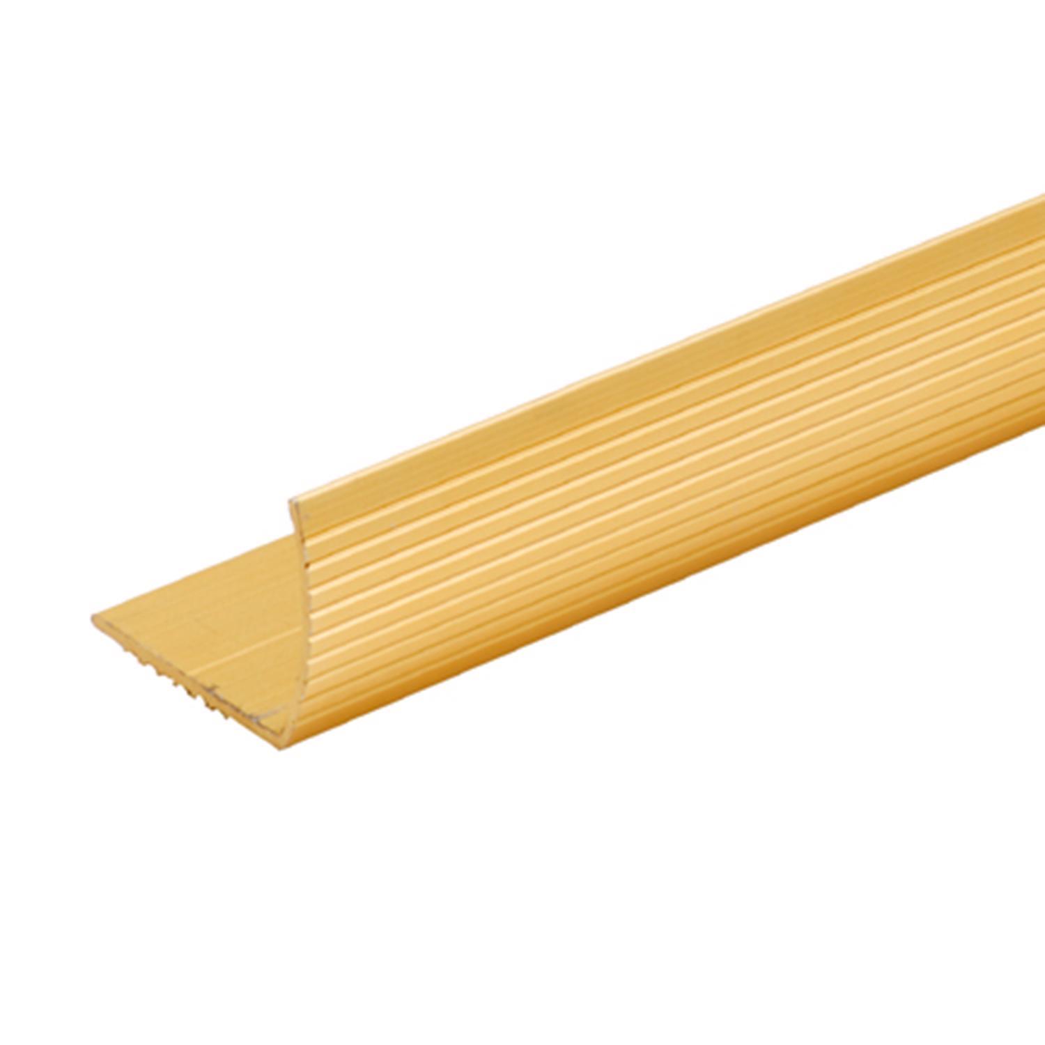 M-D Building Products 1.125 in. H X 1.28 in. W X 36 in. L Prefinished Satin Brass Aluminum Stair Edg