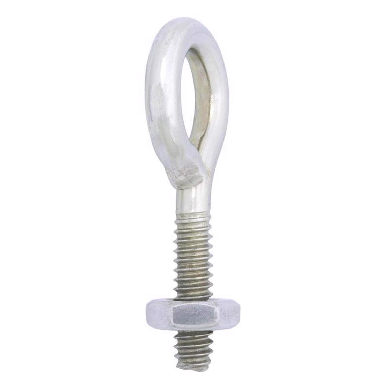 Hampton 3/16 in. X 1-1/2 in. L Stainless Stainless Steel Eyebolt Nut Included