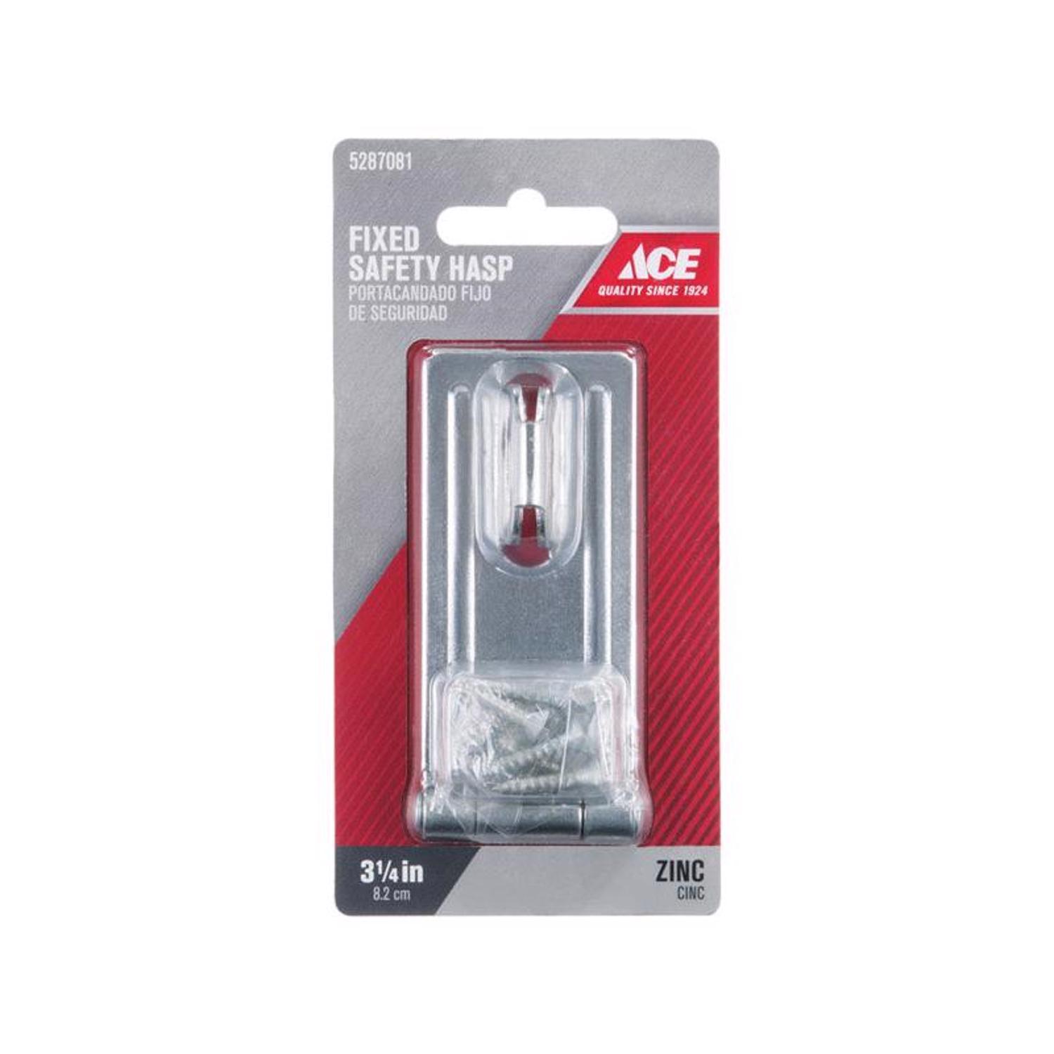 Ace Zinc 3-1/4 in. L Fixed Staple Safety Hasp 1 pk