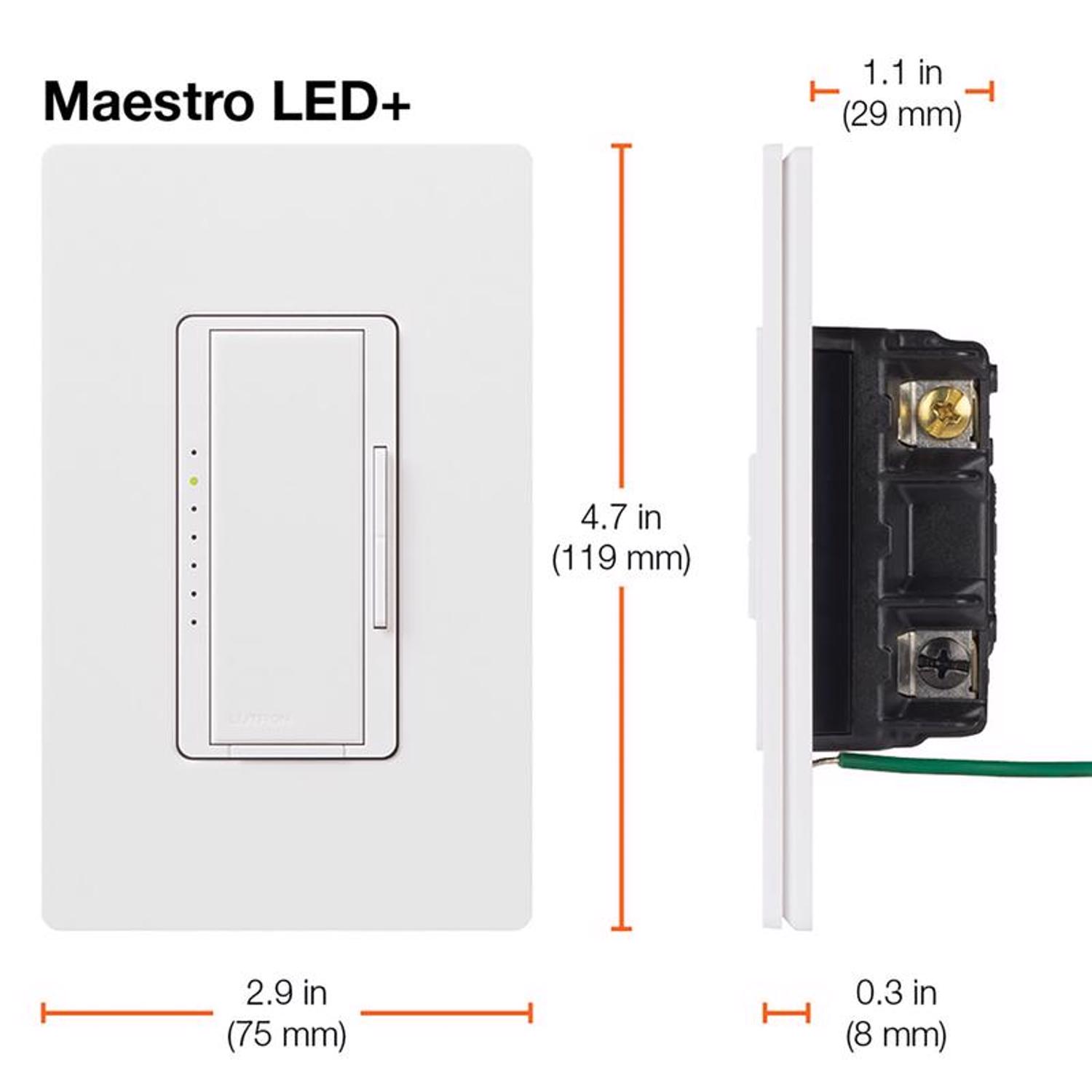 Lutron Maestro Light Almond 150 W 3-Way Dimmer Switch 1 pk