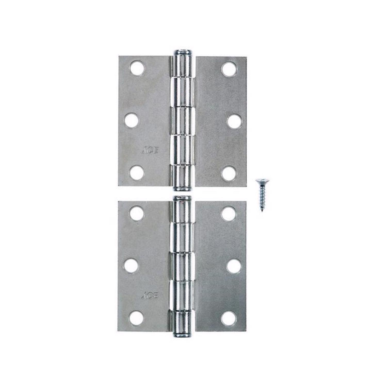 Ace 3 in. L Zinc-Plated Broad Hinge 2 pk