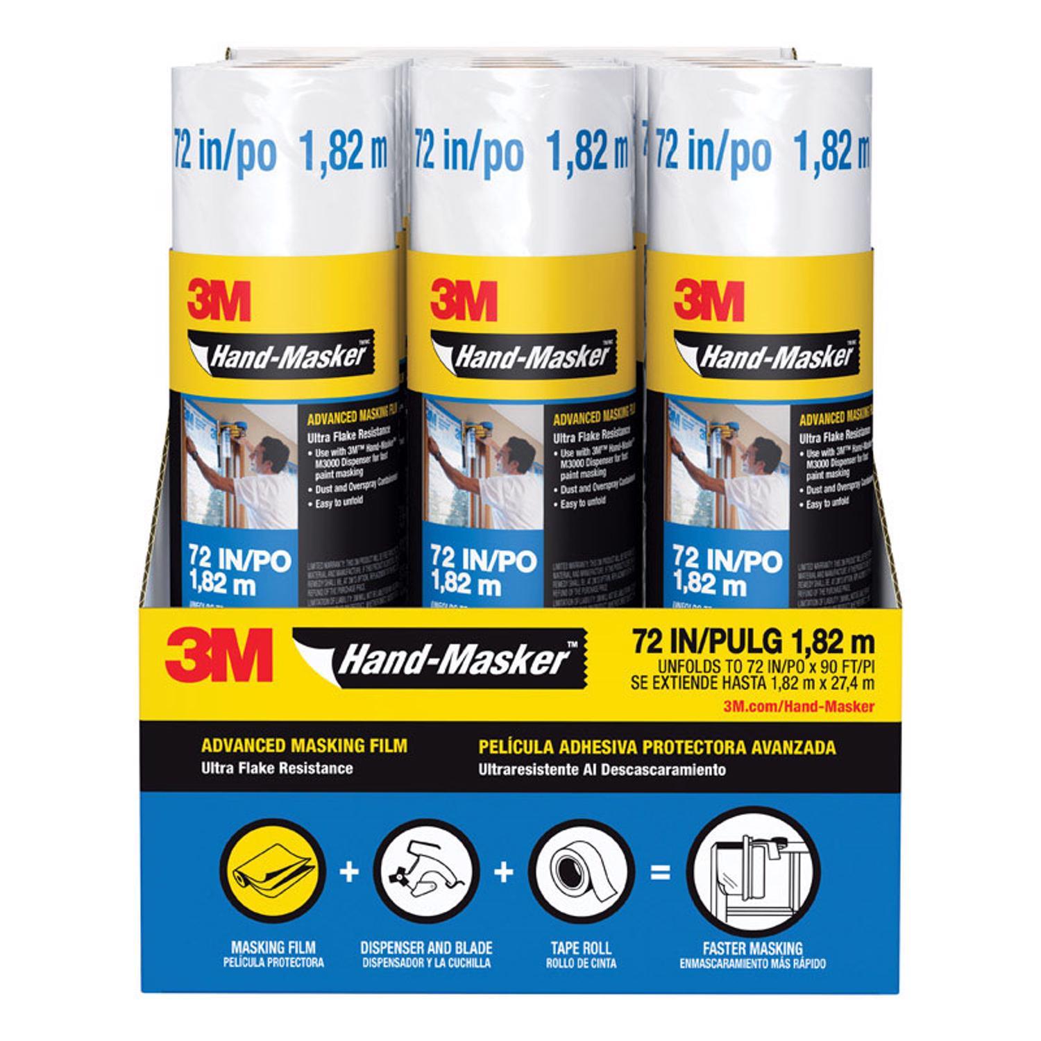 3M Hand-Masker 72 in. W X 90 ft. L Clear Plastic Advanced Masking Film