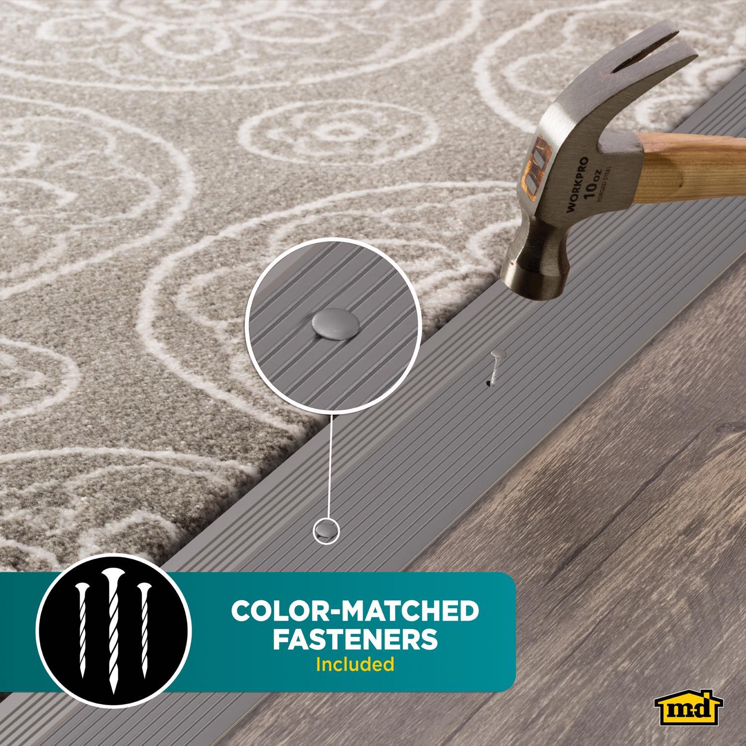 M-D Building Products 0.375 in. H X 2 in. W X 72 in. L Prefinished Pewter Aluminum Carpet Trim