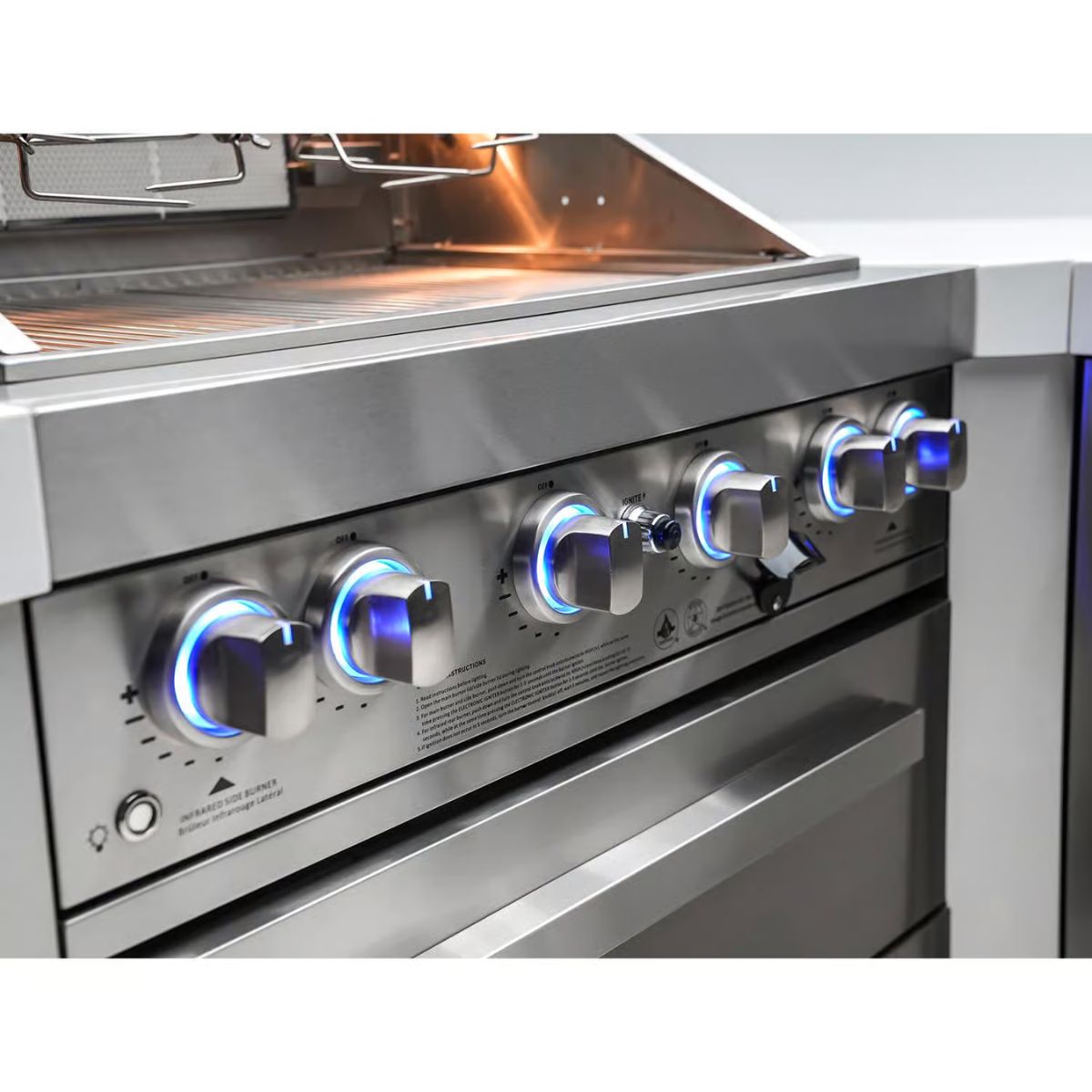 Mont Alpi Deluxe Island 6 Burner Natural Gas/Propane Grill Silver