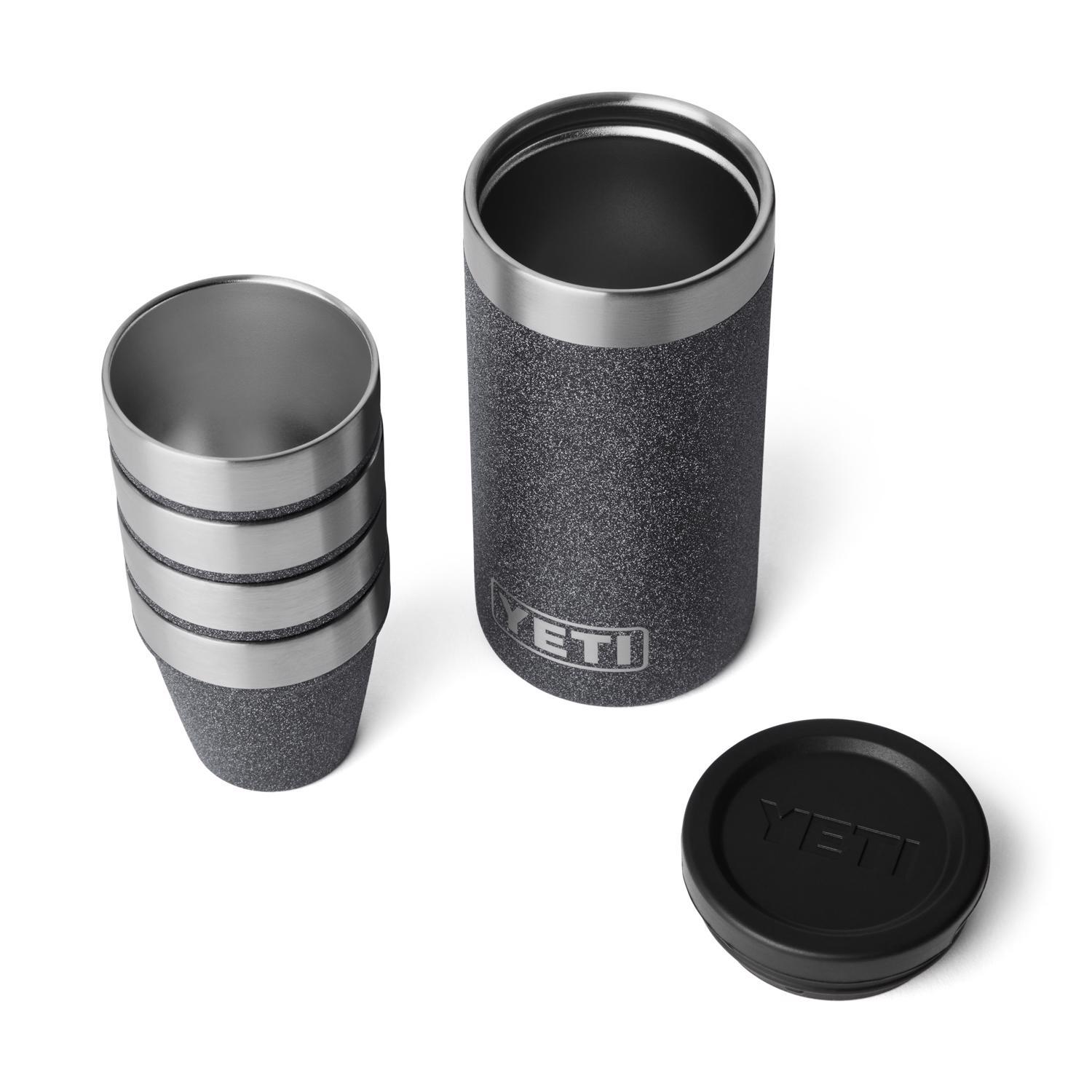 YETI 1.7 oz. Black Stone Stainless Steel Packable Shot Glass Set