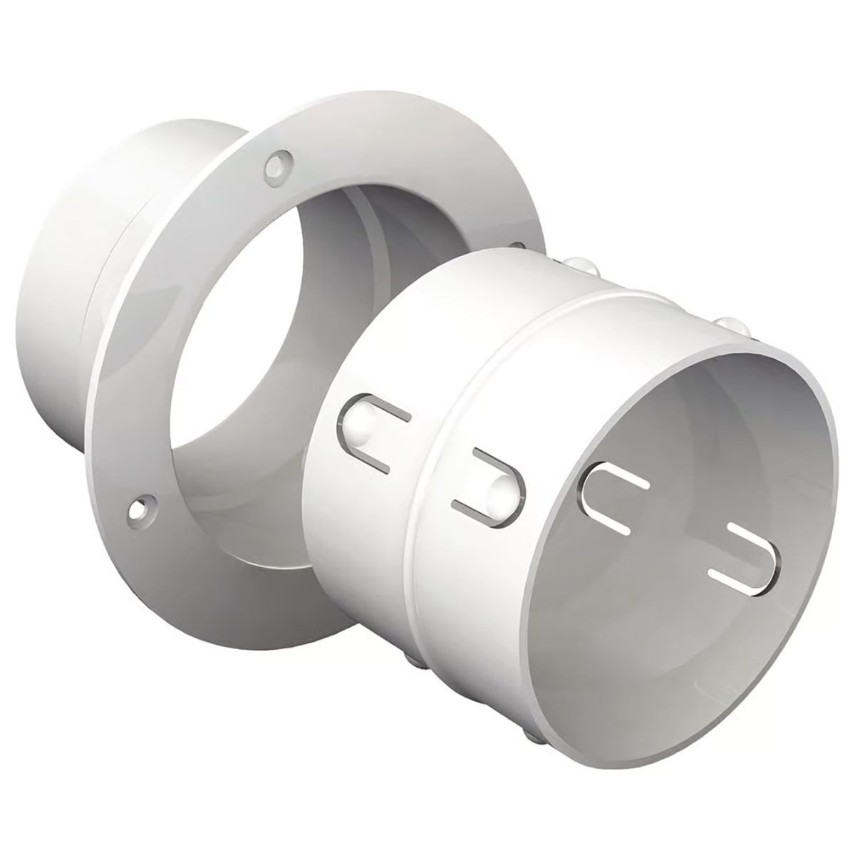 Ace EZ Dock 6 in. L x 4 in. D Silver/White Plastic Dryer Clean Out Connector