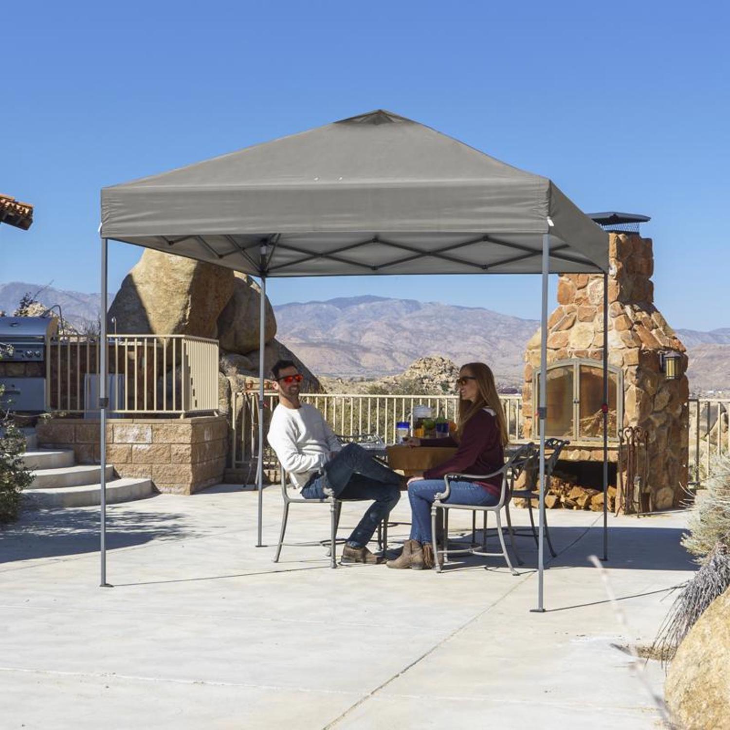 Crown Shade One Touch 150D Polyester Regal 100 Canopy 9.1 ft. H X 10 ft. W X 10 ft. L