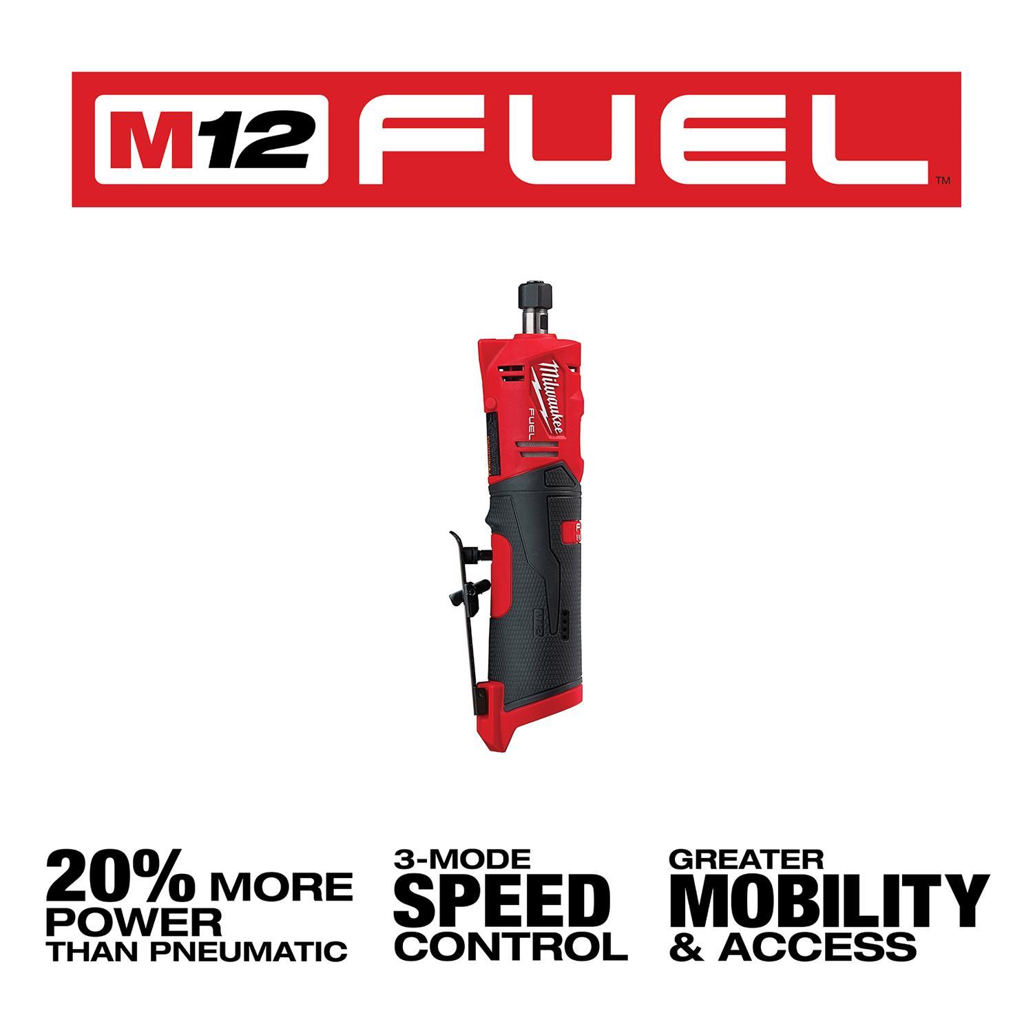 Milwaukee M12 FUEL Brushless Cordless 1/4 in. Straight Die Grinder Tool Only