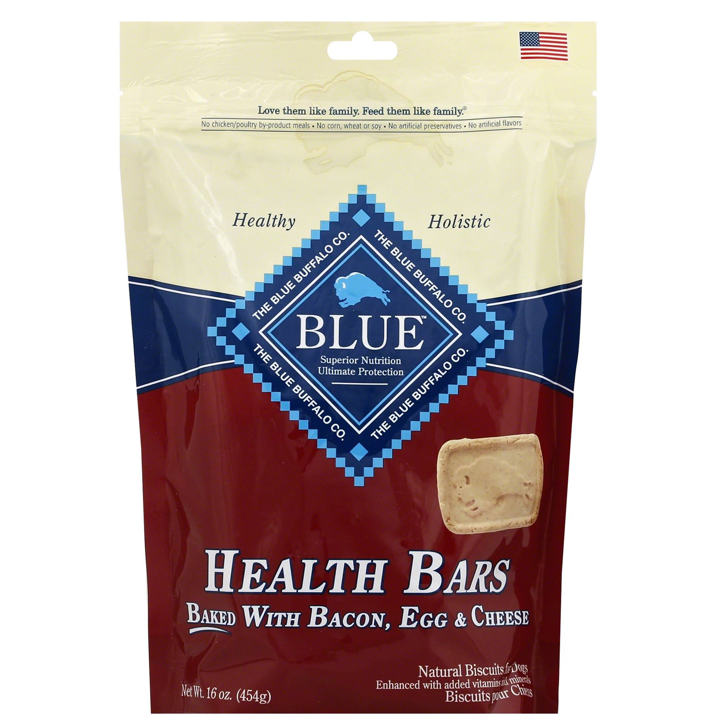Blue Buffalo Health Bars Bacon, Egg and Cheese Treats For Dog 16 oz 1 Pack