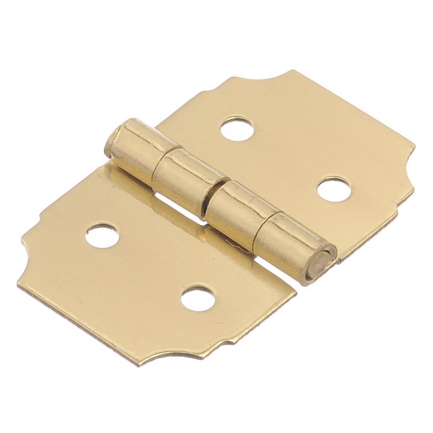 Ace 5/8 in. W X 1 in. L Polished Brass Brass Decorative Hinge 2 pk