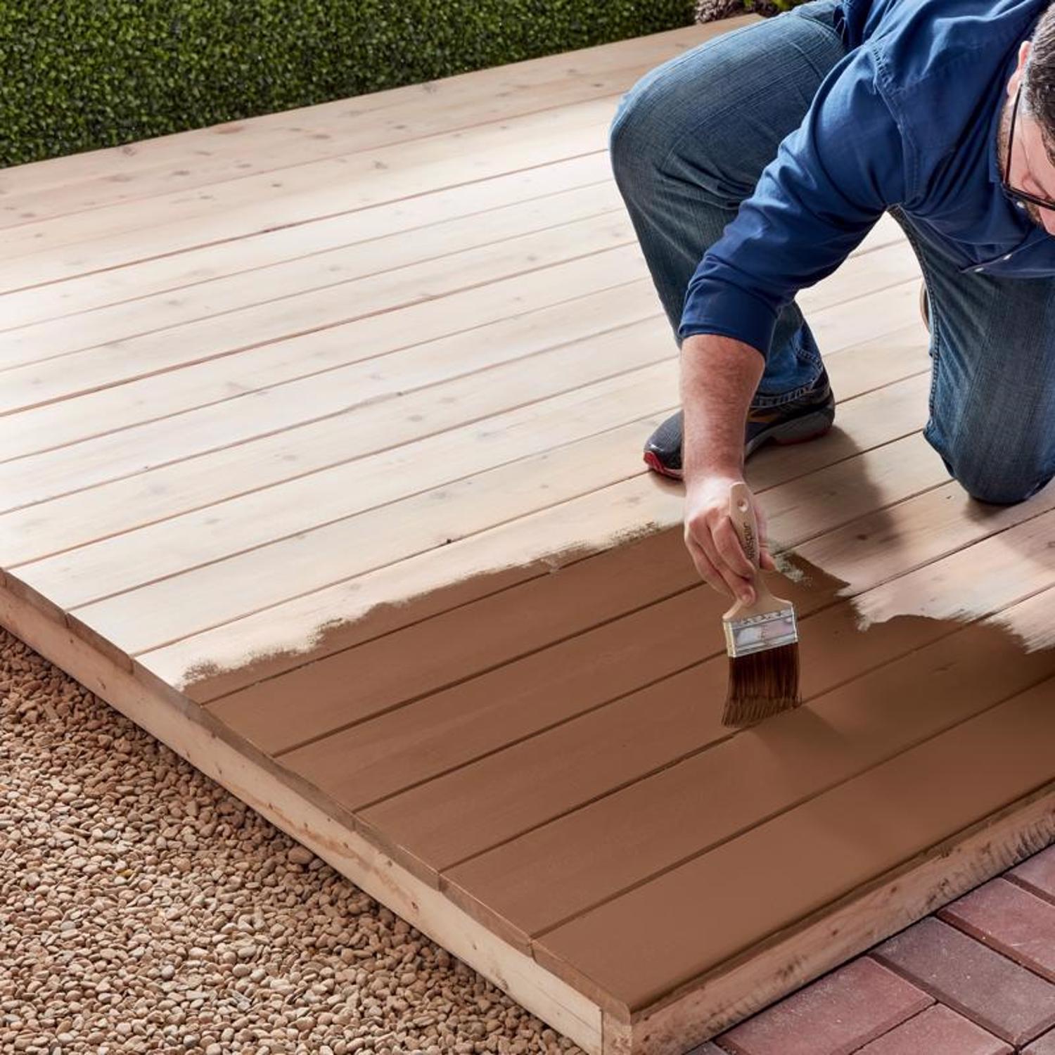 Valspar One-Coat Semi-Transparent Cedar Natural tone Water-Based Acrylic Stain and Sealer 1 gal