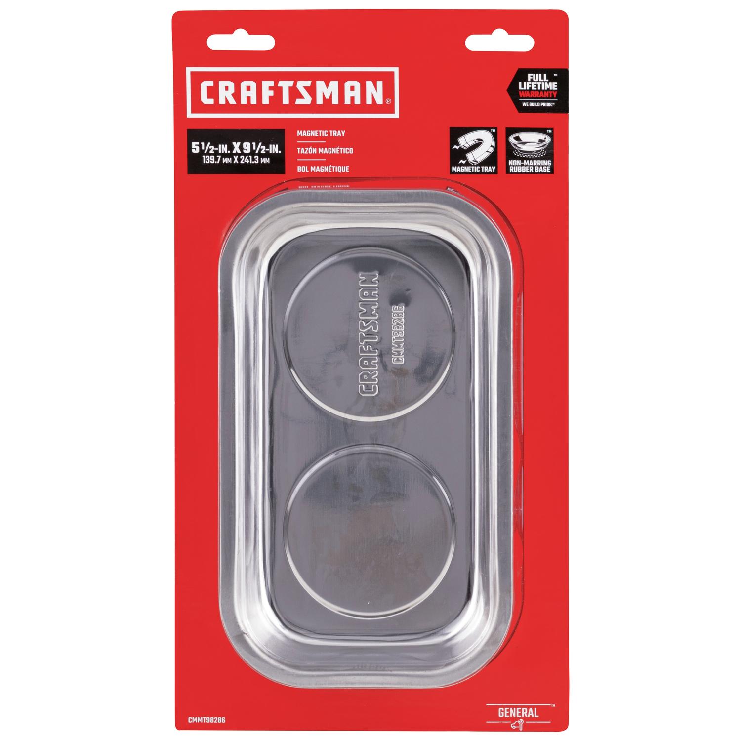 Craftsman 9.5 in. L X 5.5 in. W Silver Magnetic Tray 1 pk