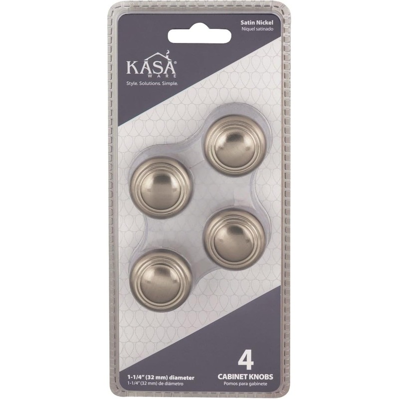 KasaWare 1-1/4 in. Round Satin Nickel Cabinet Knob
